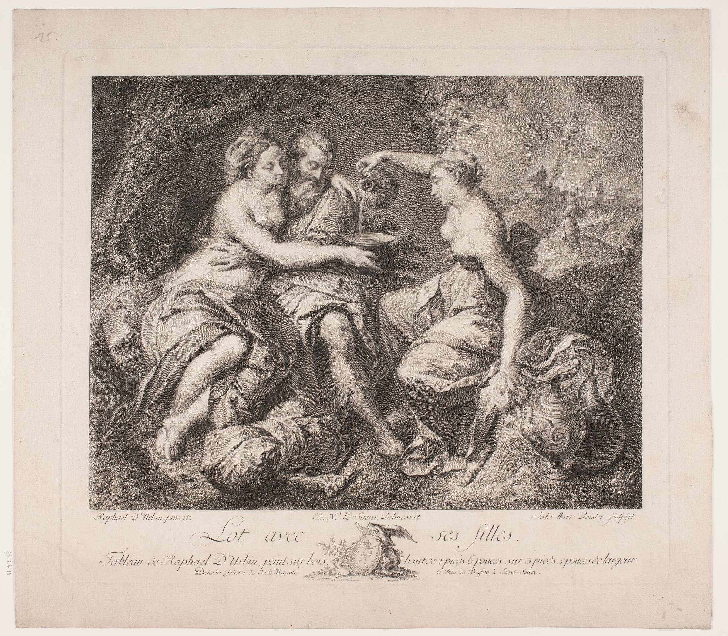 Lot og hans døtre, J.M. Preisler, 1735-1769