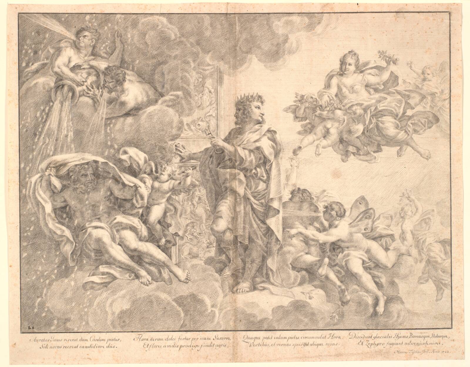 Janus åbner årets porte, Carl Marcus Tuscher, 1722