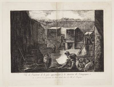 Vue de l'intérieur de la piece appartenant a la maison de Campagne, ou se faisant la préparation du Bain chaud dans la Ville de Pompeiia