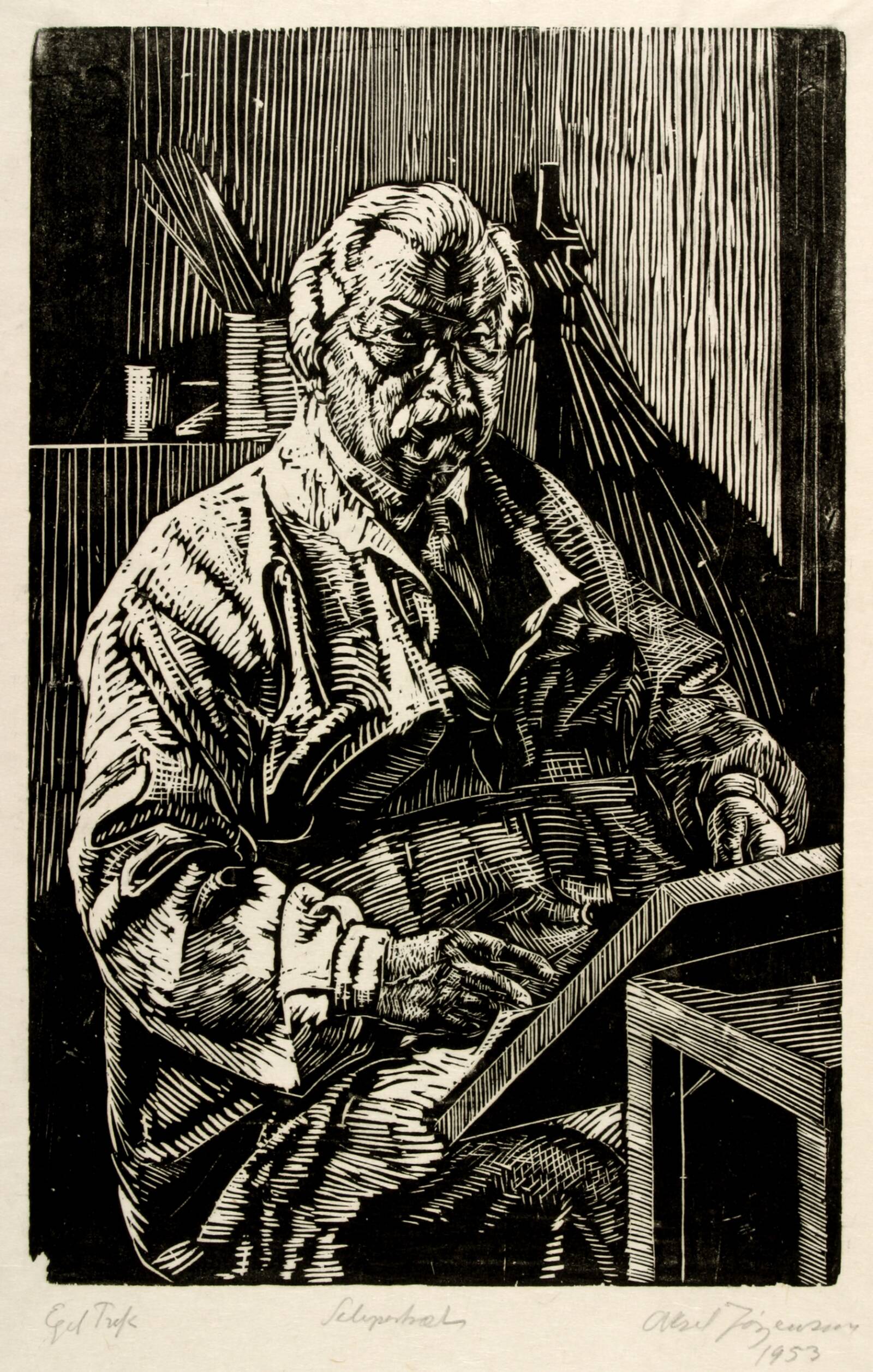 Selvportræt, Aksel Jørgensen, 1953