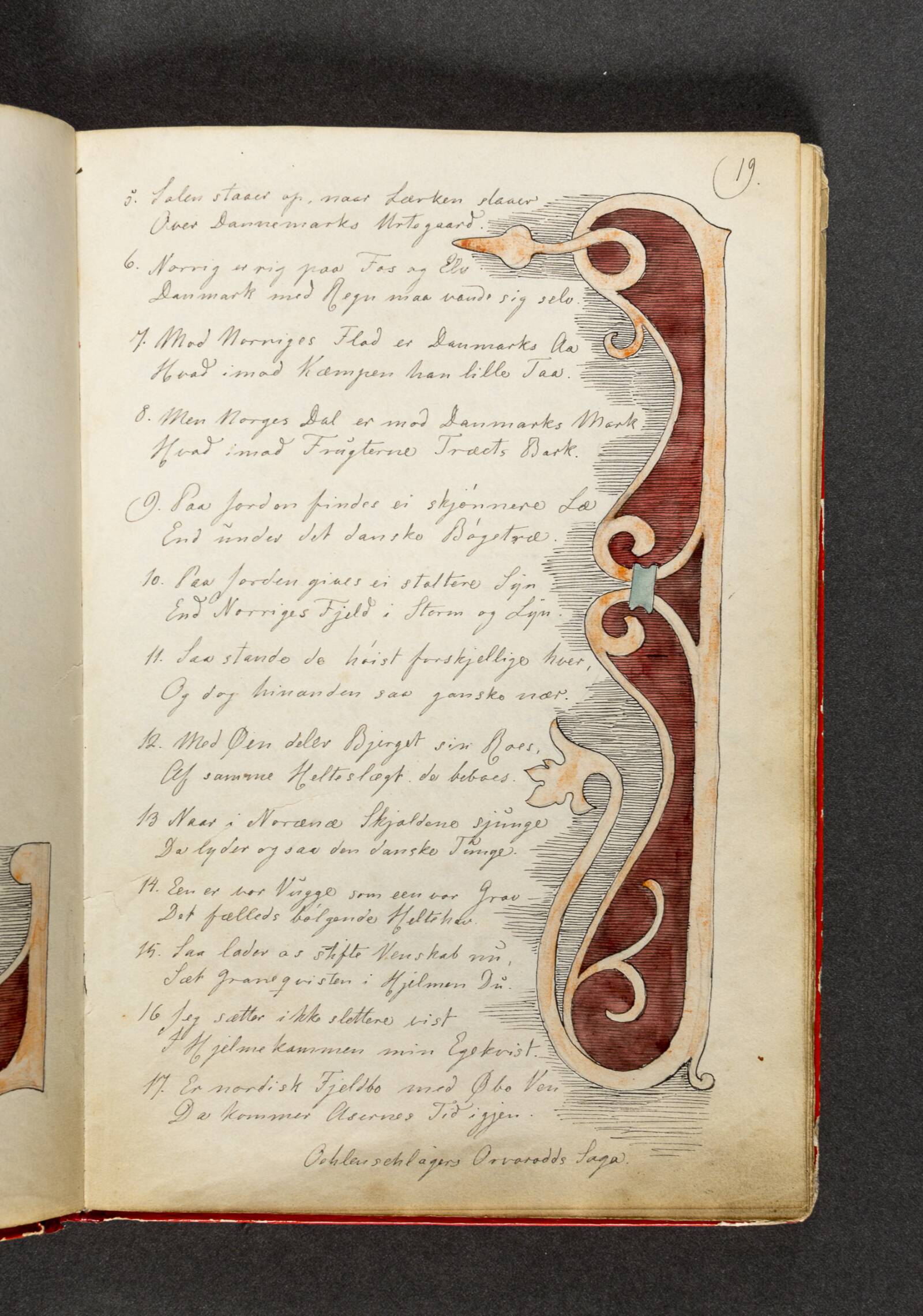 Tungt ornament samt vers. Side 19, Johan Thomas Lundbye, 1840-1844