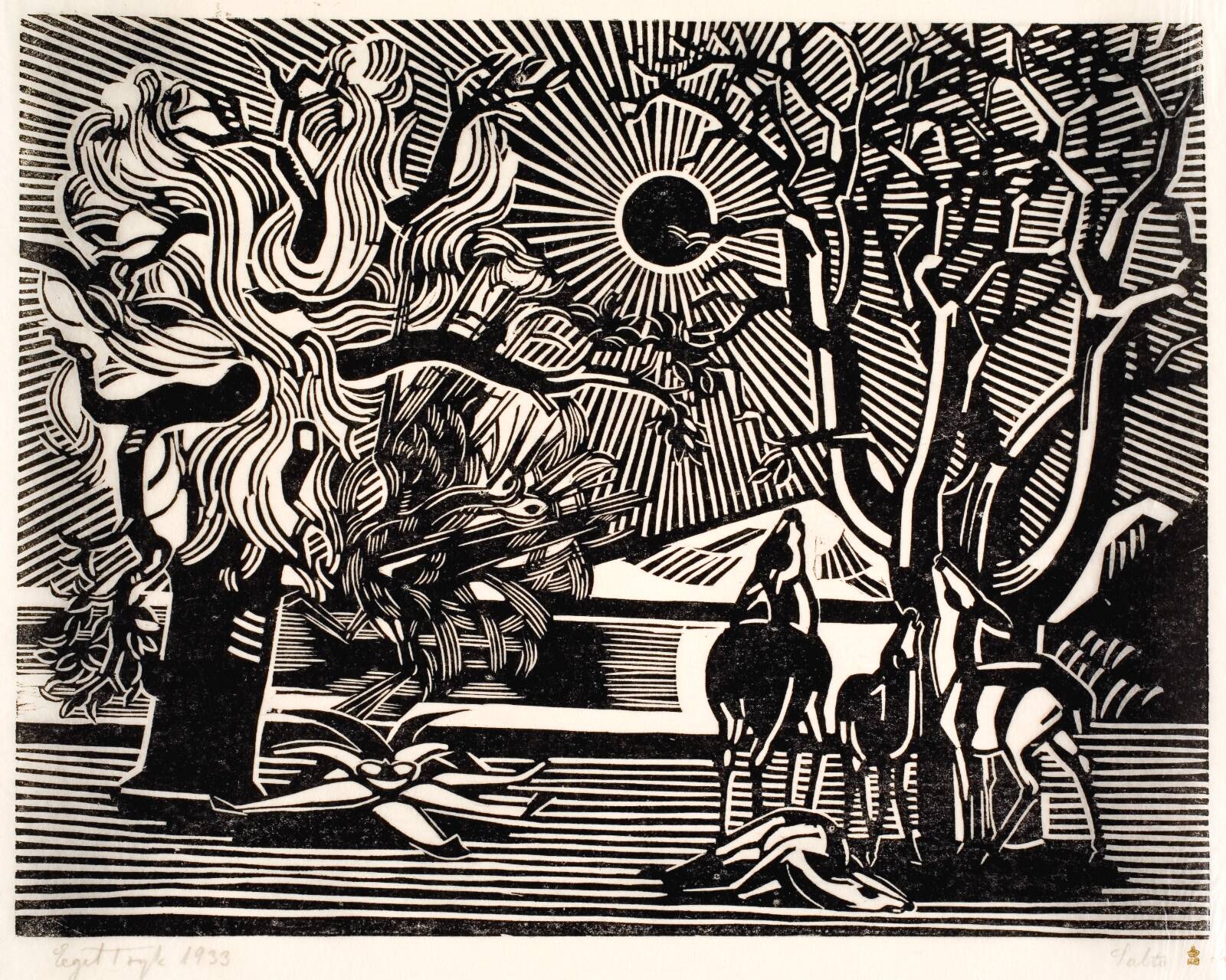 Mappe med syv træsnit, Axel Salto, 1933