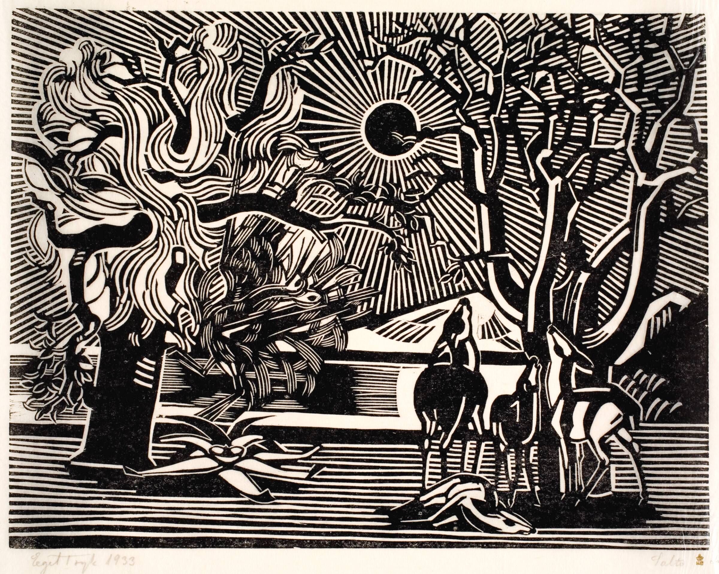 Mappe med syv træsnit, Axel Salto, 1933