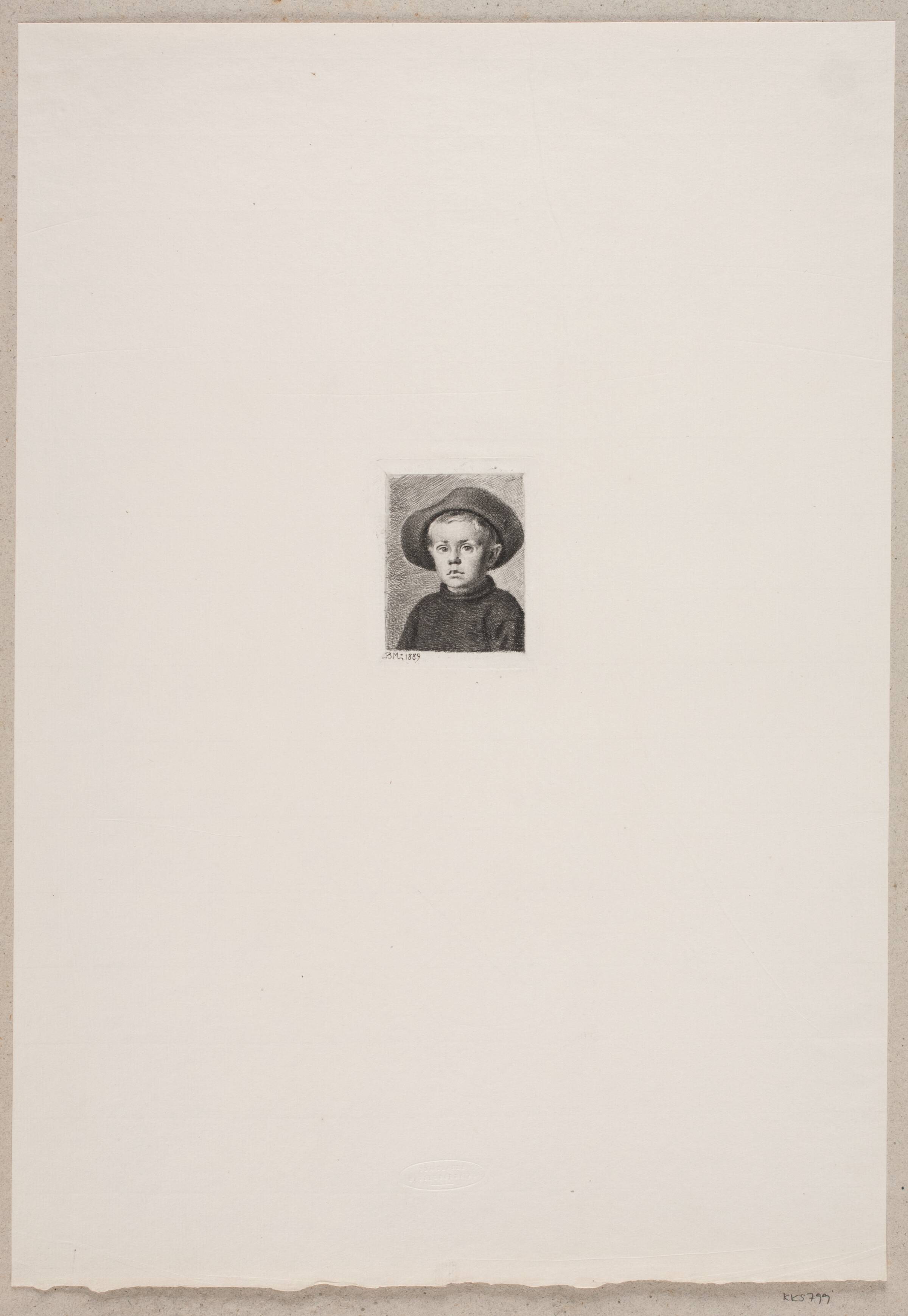 Brystbillede af en dreng, Bernhard Ulrik Middelboe, 1889