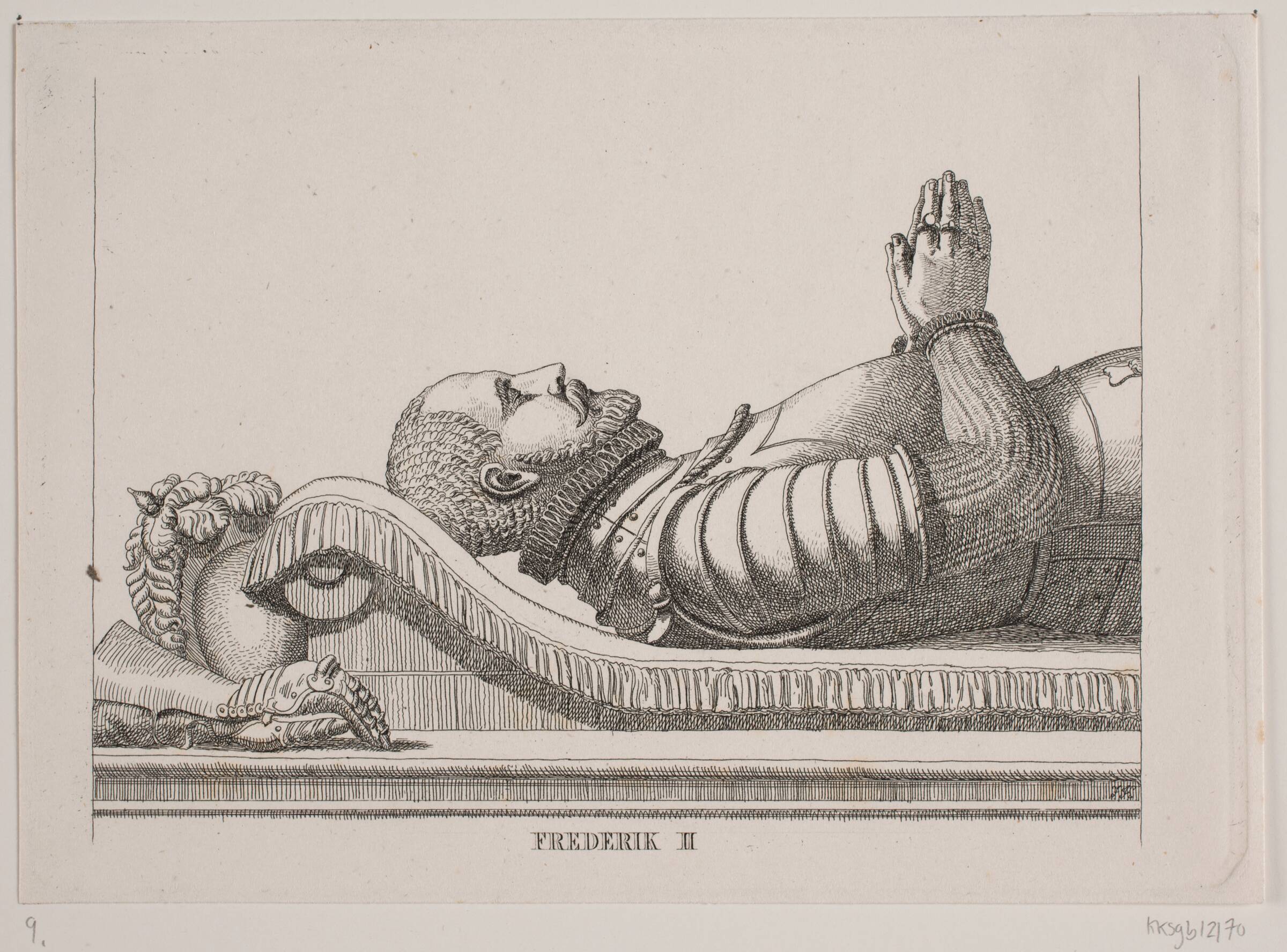 Detalje af låg fra Frederik IIs kiste i Roskilde Domkirke, Jacob Kornerup, 1851