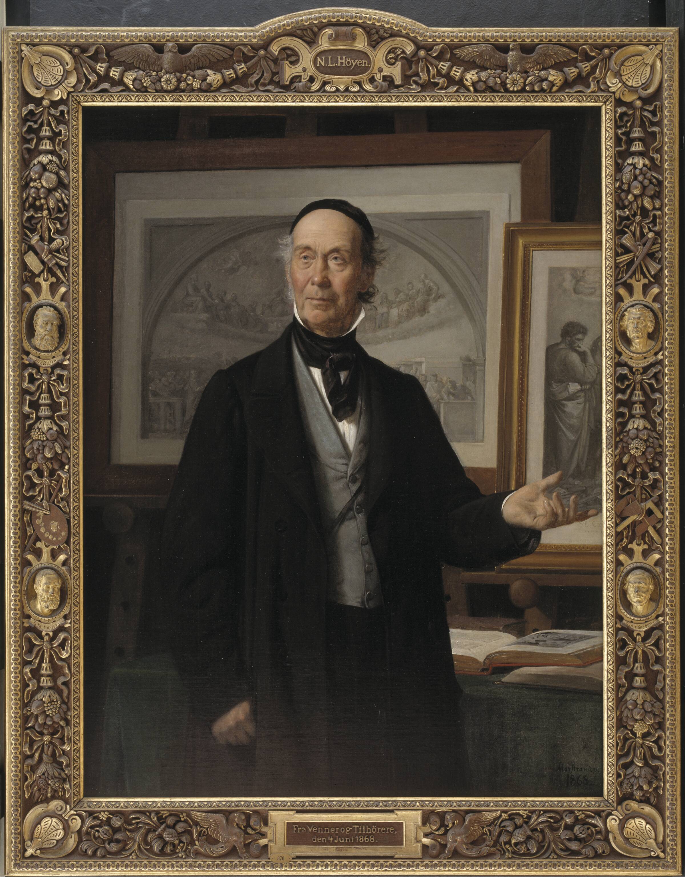 Kunsthistorikeren, professor N. L. Høyen, Wilhelm Marstrand, 1868