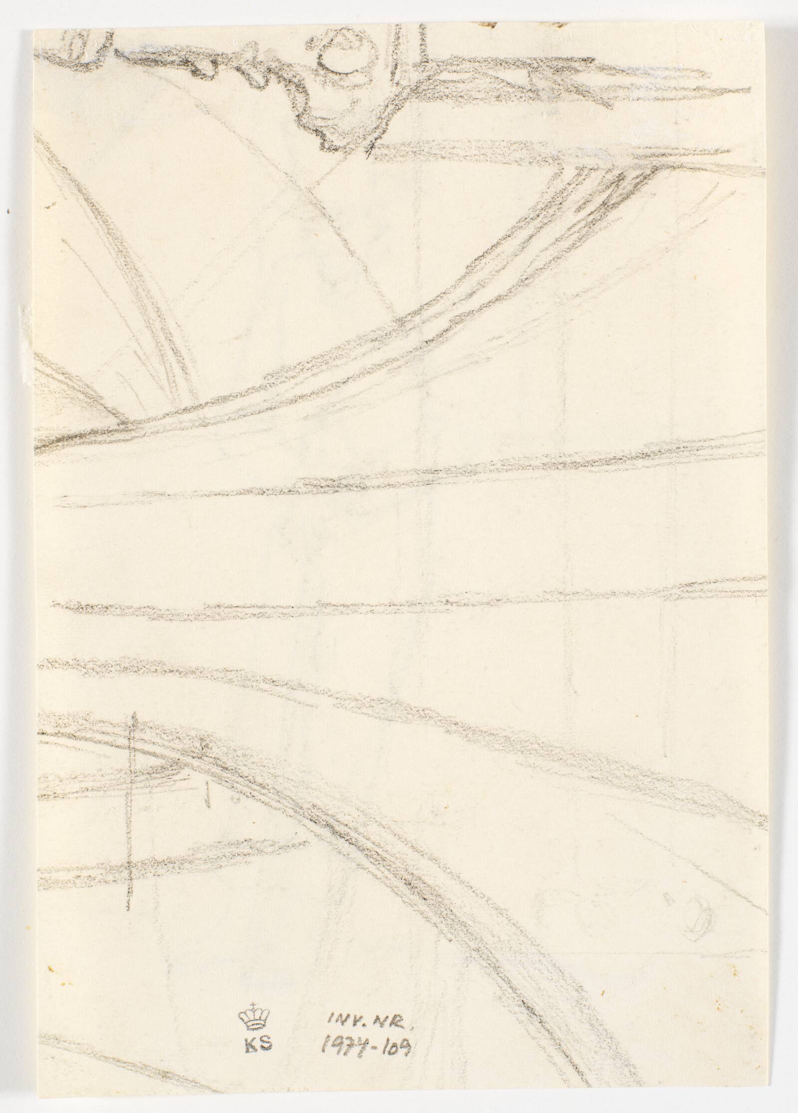 Fragment af gotiske hvælv, Martinus Rørbye, 1840-1849