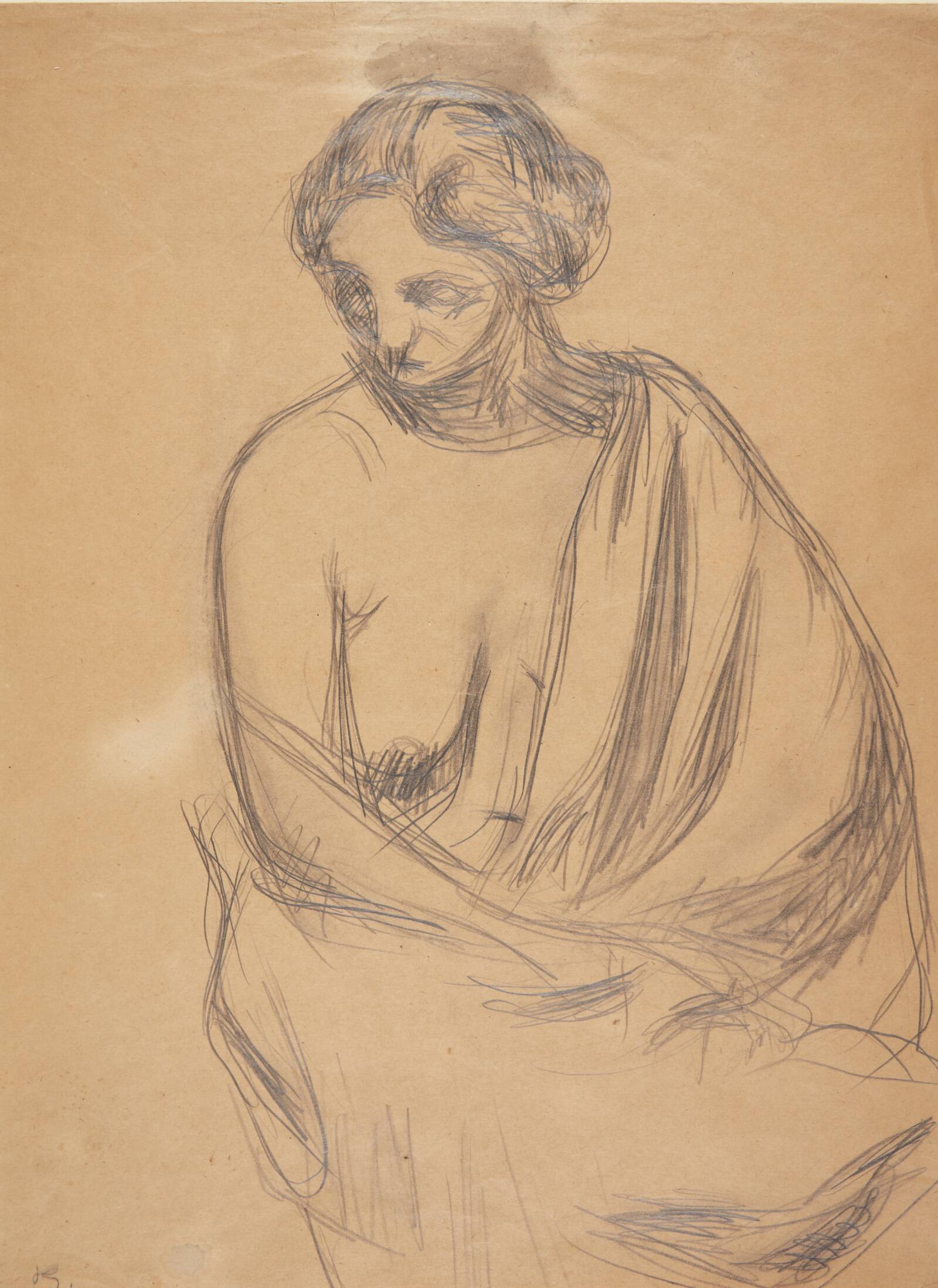 Siddende kvindelig model, Харальд Гирсинг, 1922-1923