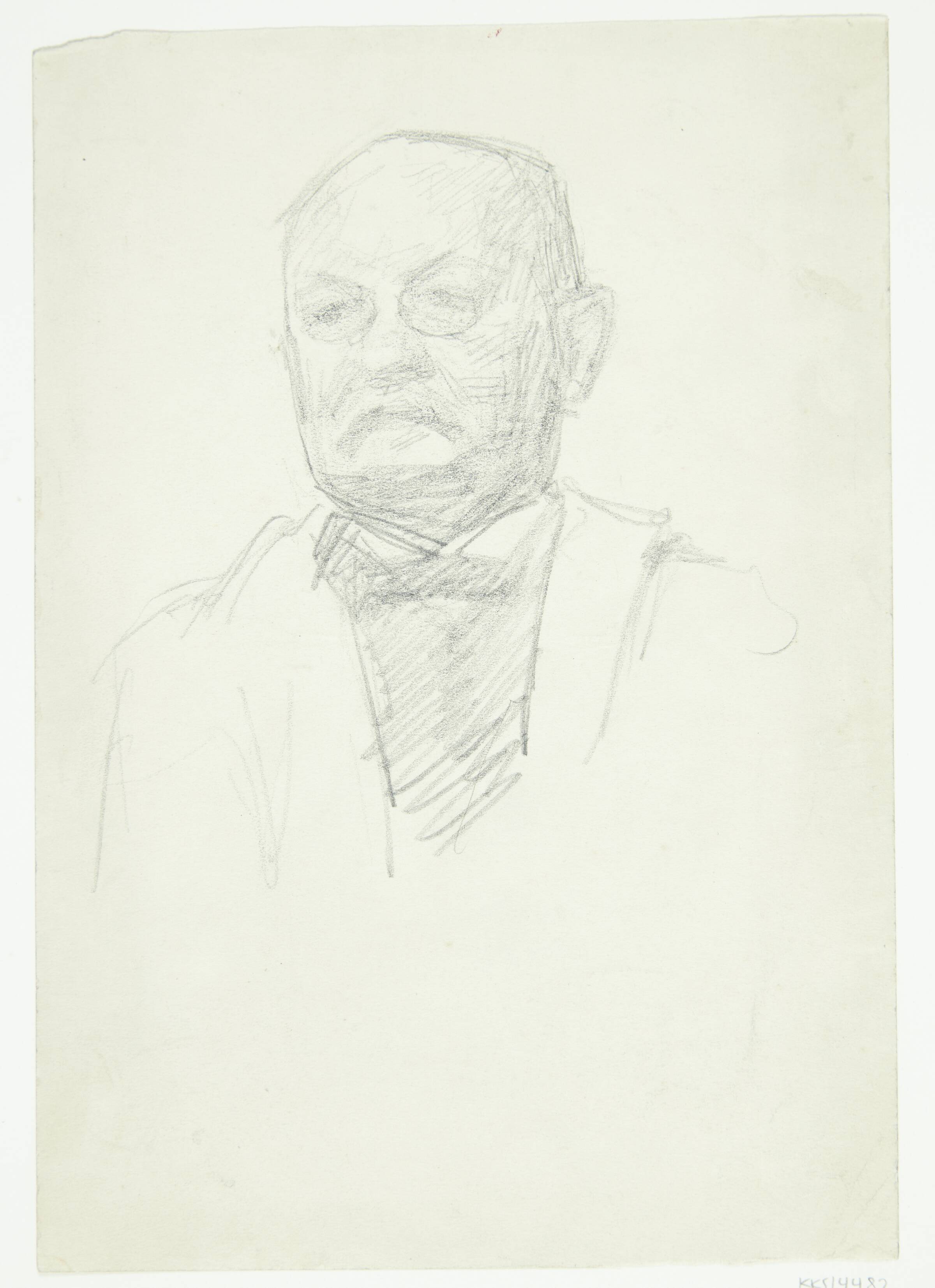 Portræt af maleren Kristian Zahrtman. Brystbillede, Peter Hansen, 1910-1914