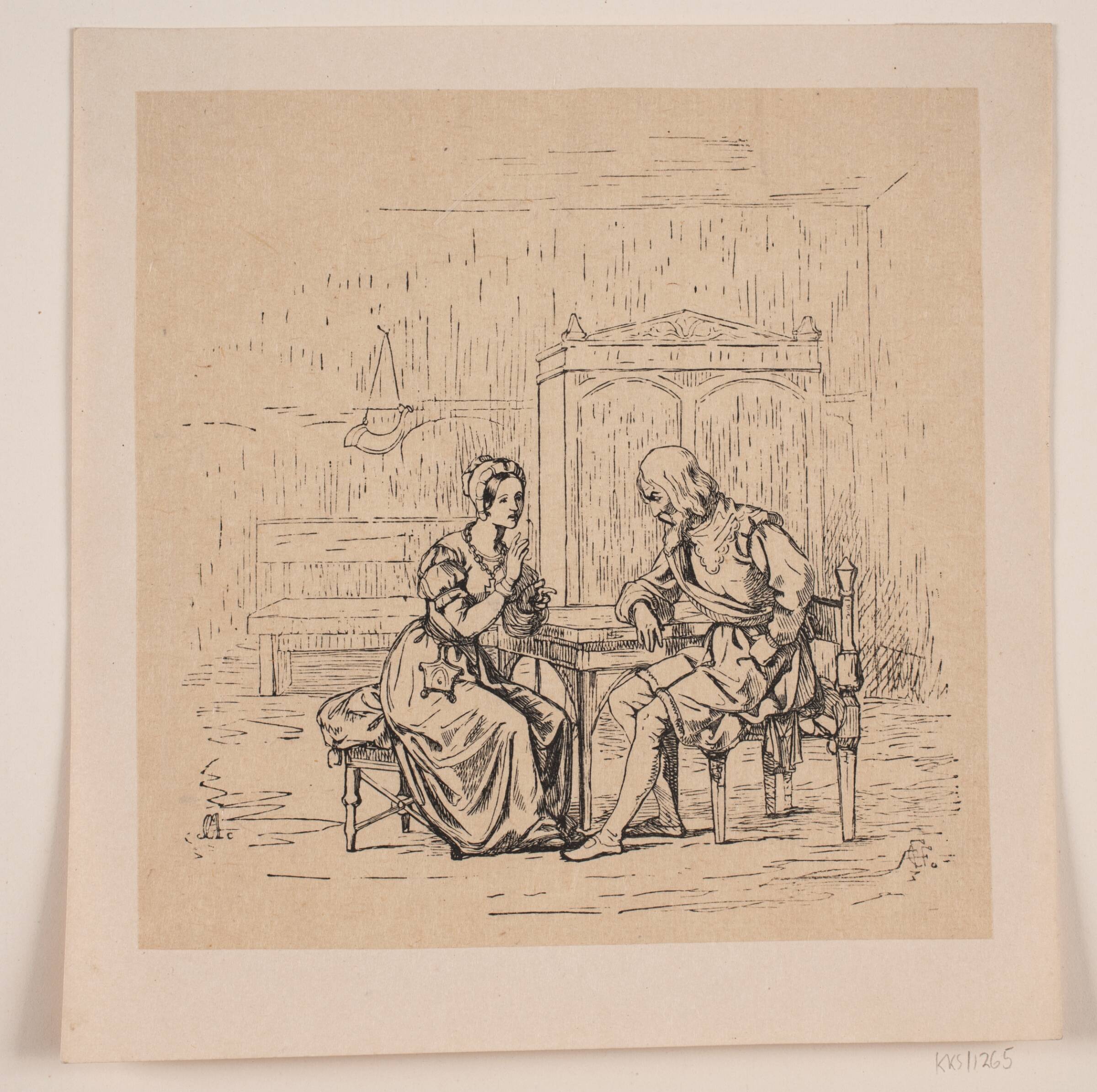 Illustration til Niels Ebbesens vise, Andreas Flinch, 1813-1872