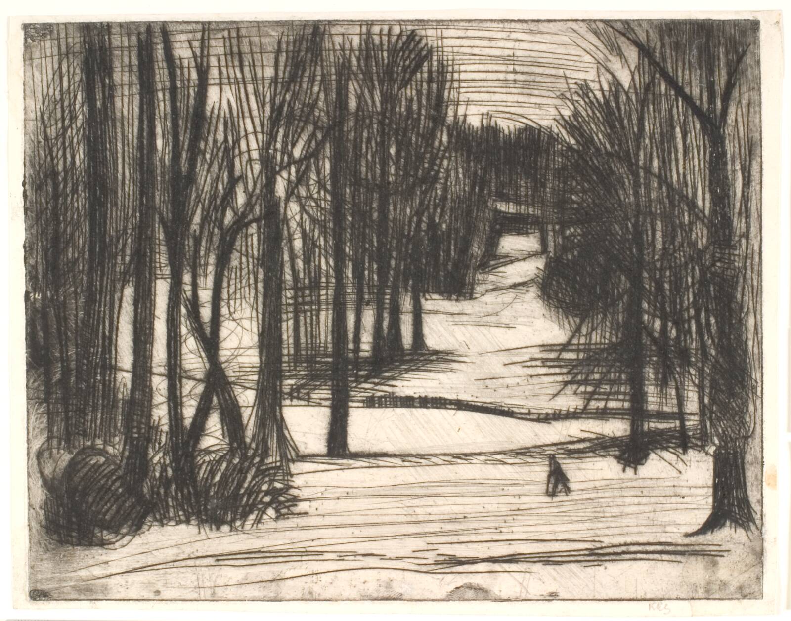 Vinterligt skovbillede, Povl Christensen, 1929