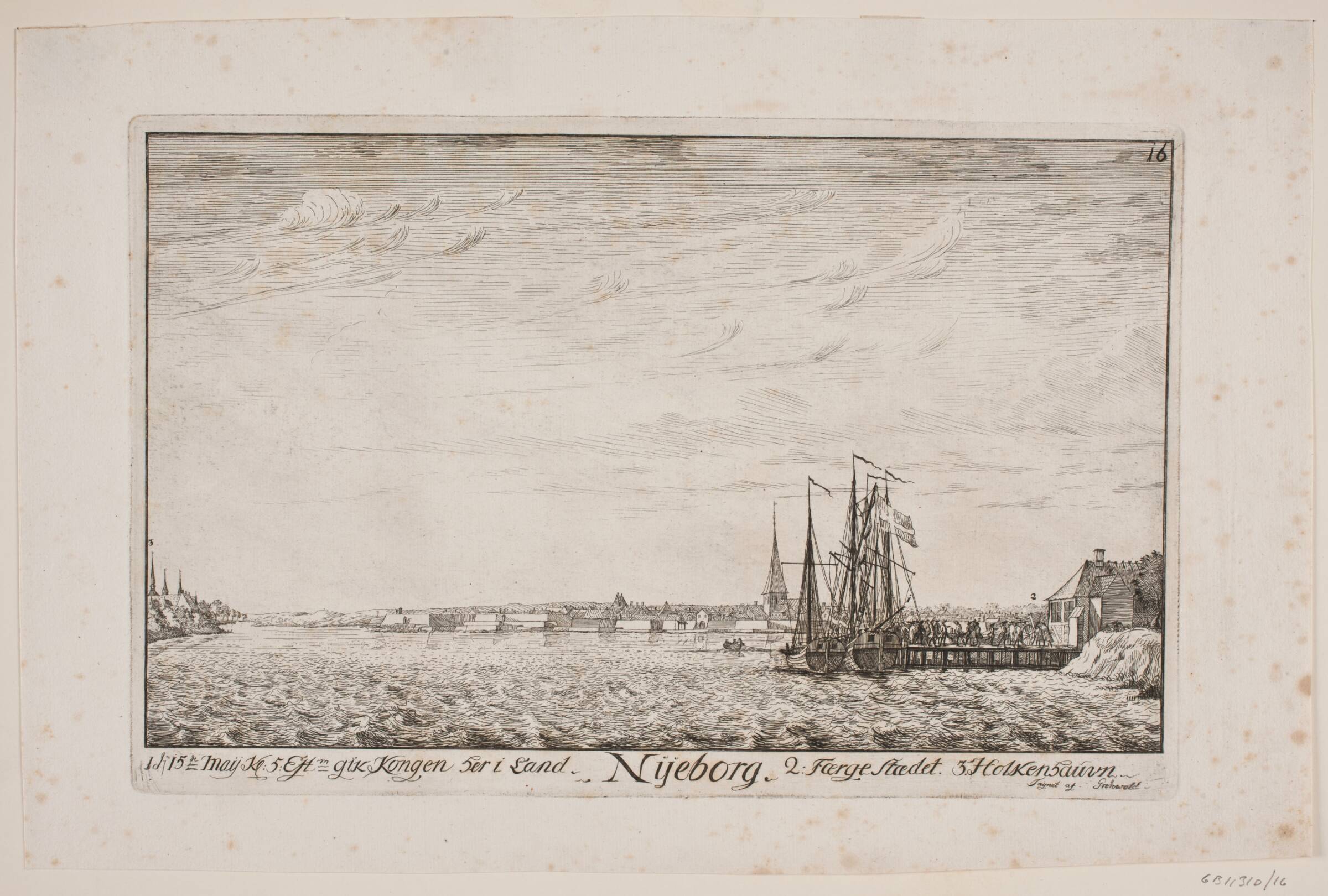 Frederik V's landgang i Nyborg, Poul Isac Grønvold, 1749