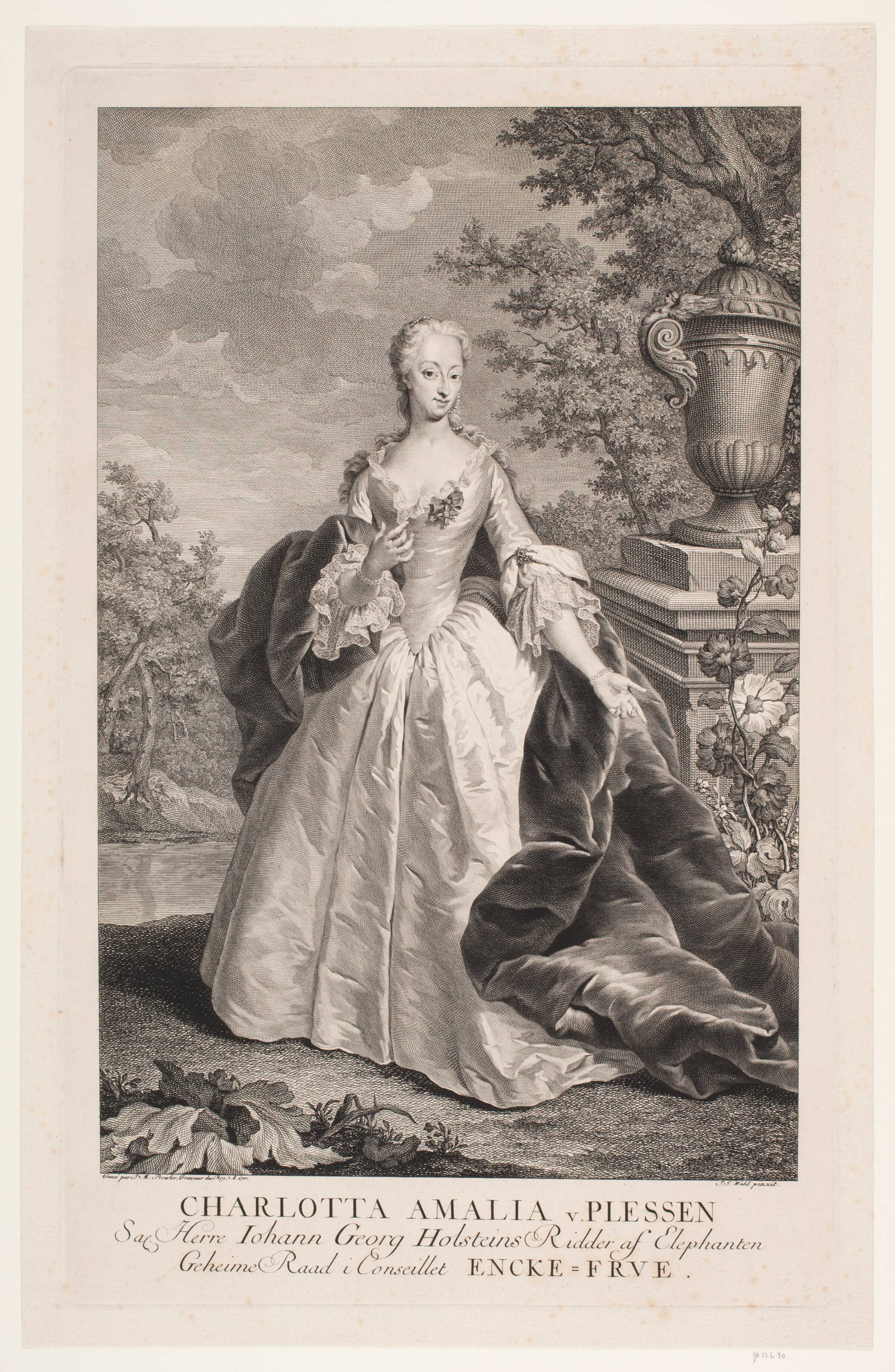Charlotte Amalie von Plessen, J.M. Preisler, 1750