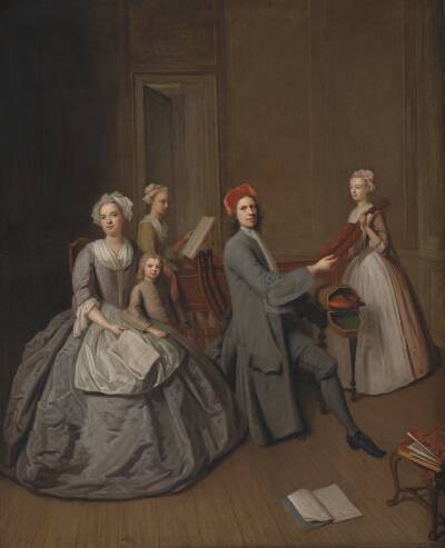 Kunstneren og hans familie musicerende