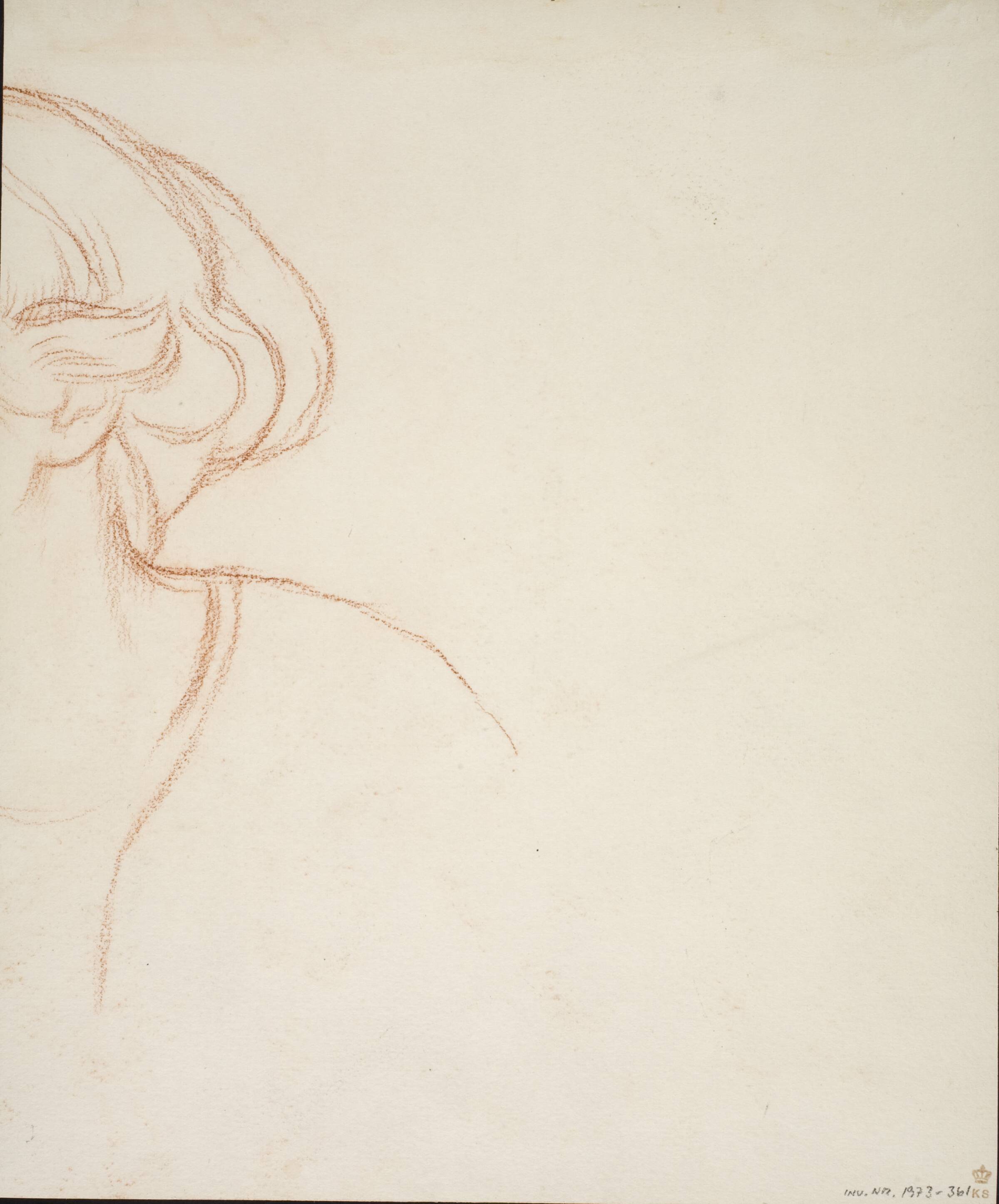 Højre del af samme kvindehoved, afskåret ved papirets venstre kant, William Rothenstein, 1911