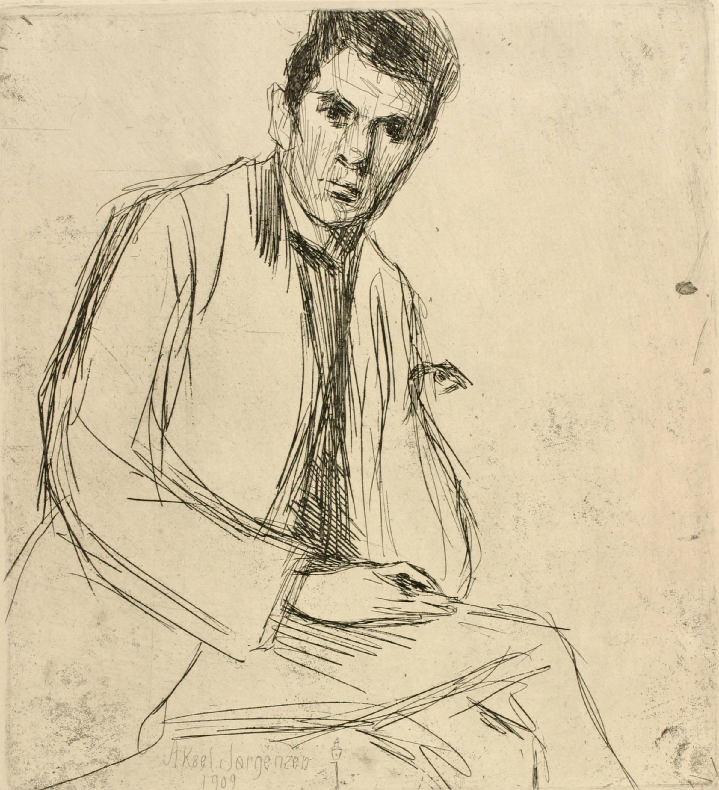 Portræt af kontorchef Martin Christiansen, Aksel Jørgensen, 1909