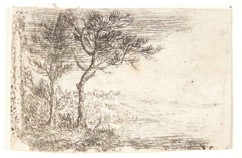 Landskab med to træer til venstre, Pieter van Laer, 1599-1642