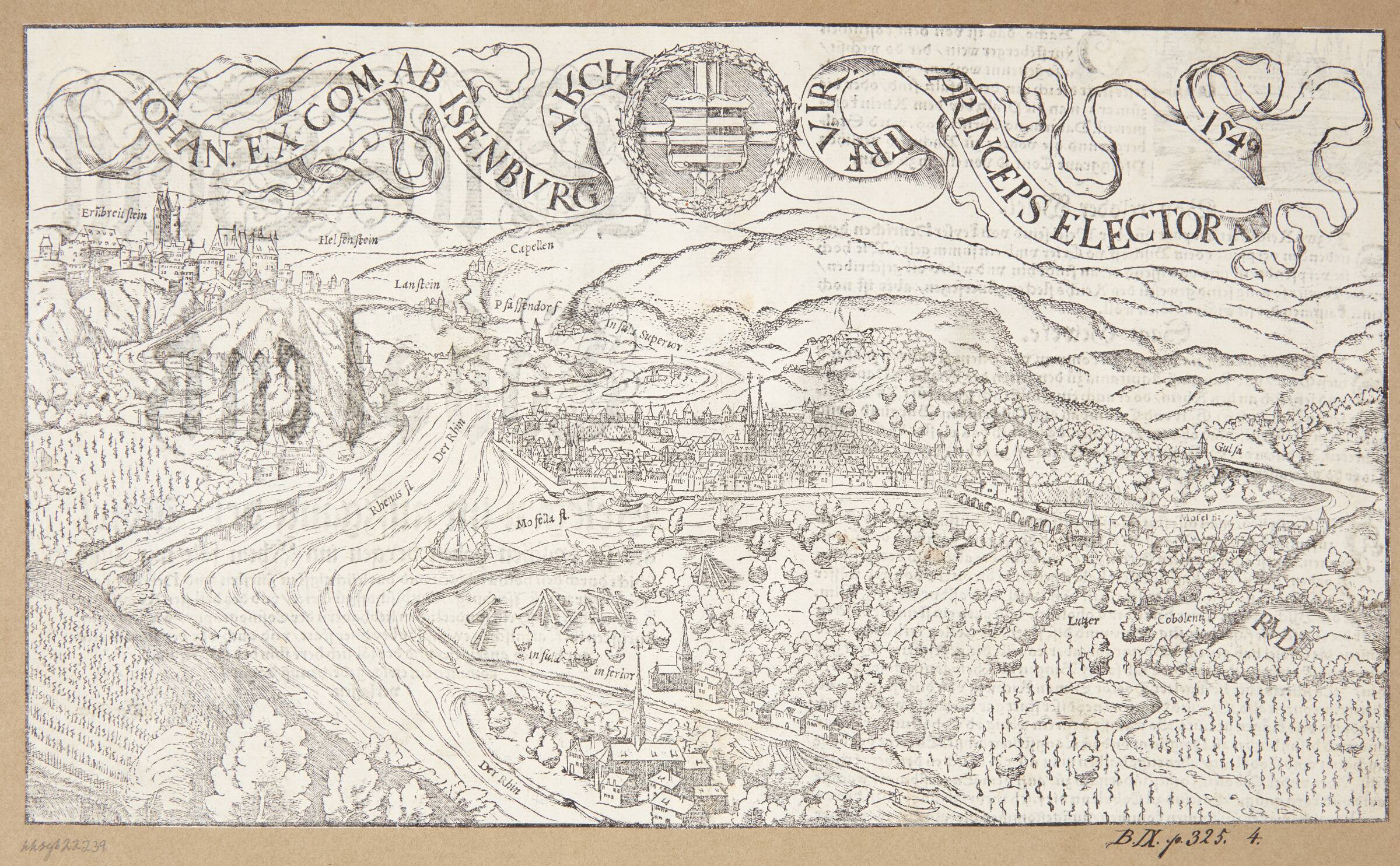 Kort over Koblenz, Hans Rudolf Manuel Deutsch, 1549