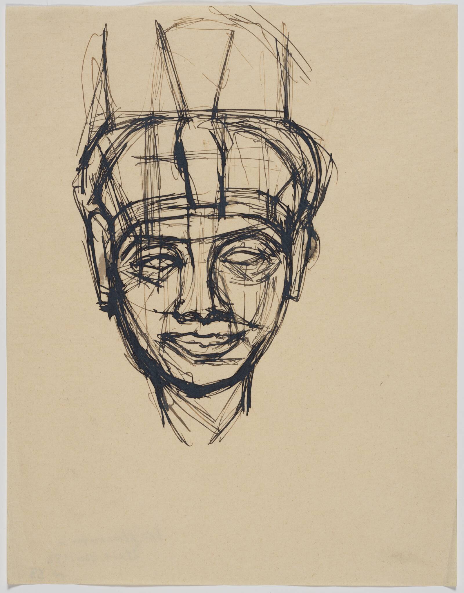 Studietegning efter gudinden Muts hoved, Alberto Giacometti, 1920-1939