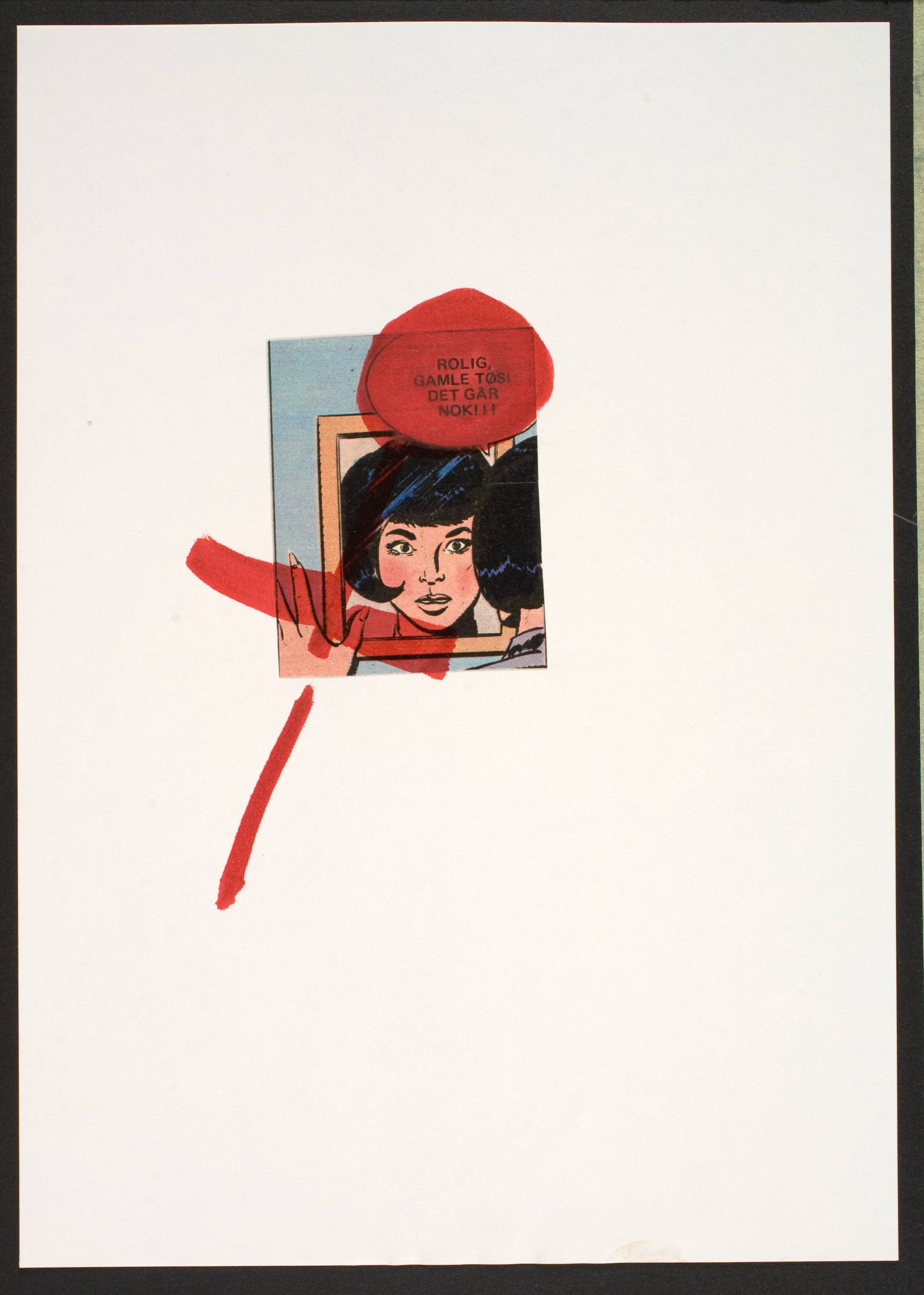 Udklip på papir med kvindetegnet, Lene Adler Petersen, 1974
