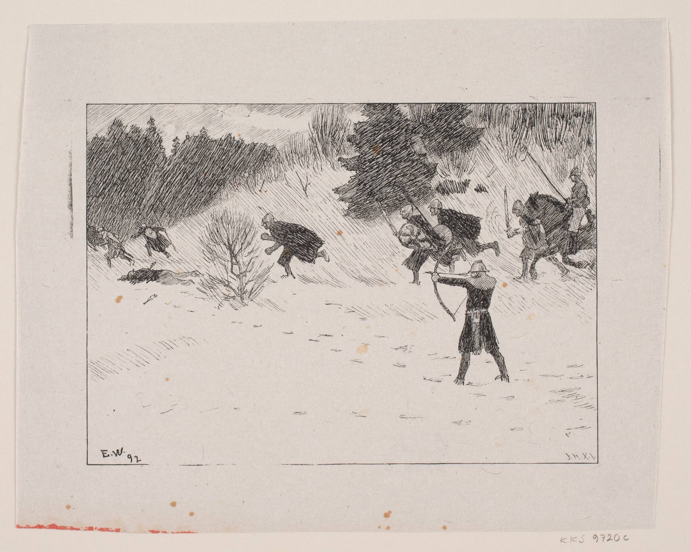 Illustration til Nordahl Rolfsen, Vor fædres liv (?), Waldemar Bøhme, 1880-1888