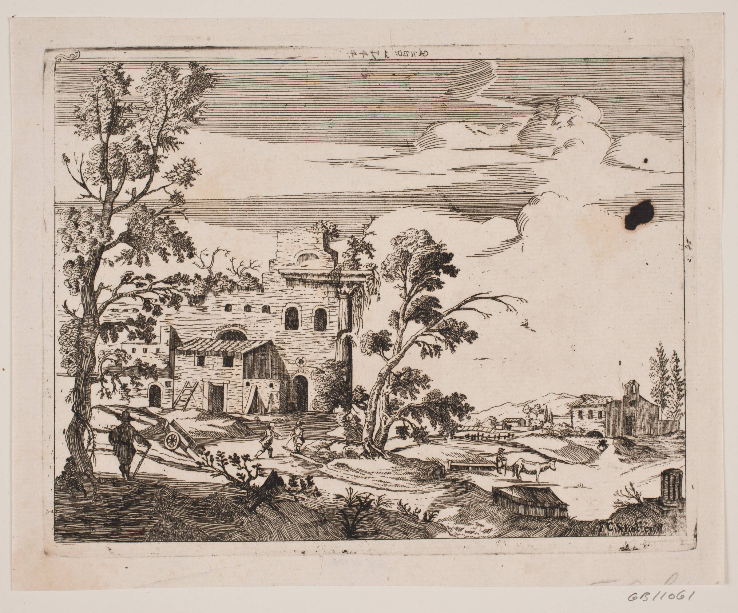 Italiensk prospekt, F.C. Scholten, 1744