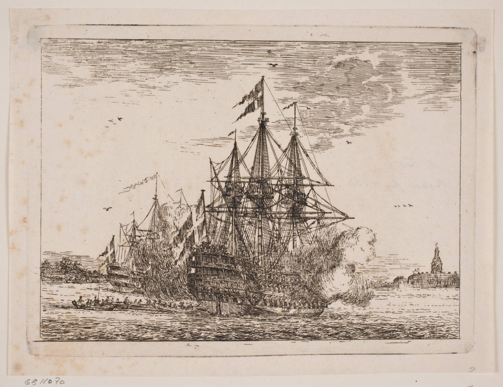 Et saluterende Orlogsskib, Ubekendt, 1741-1743