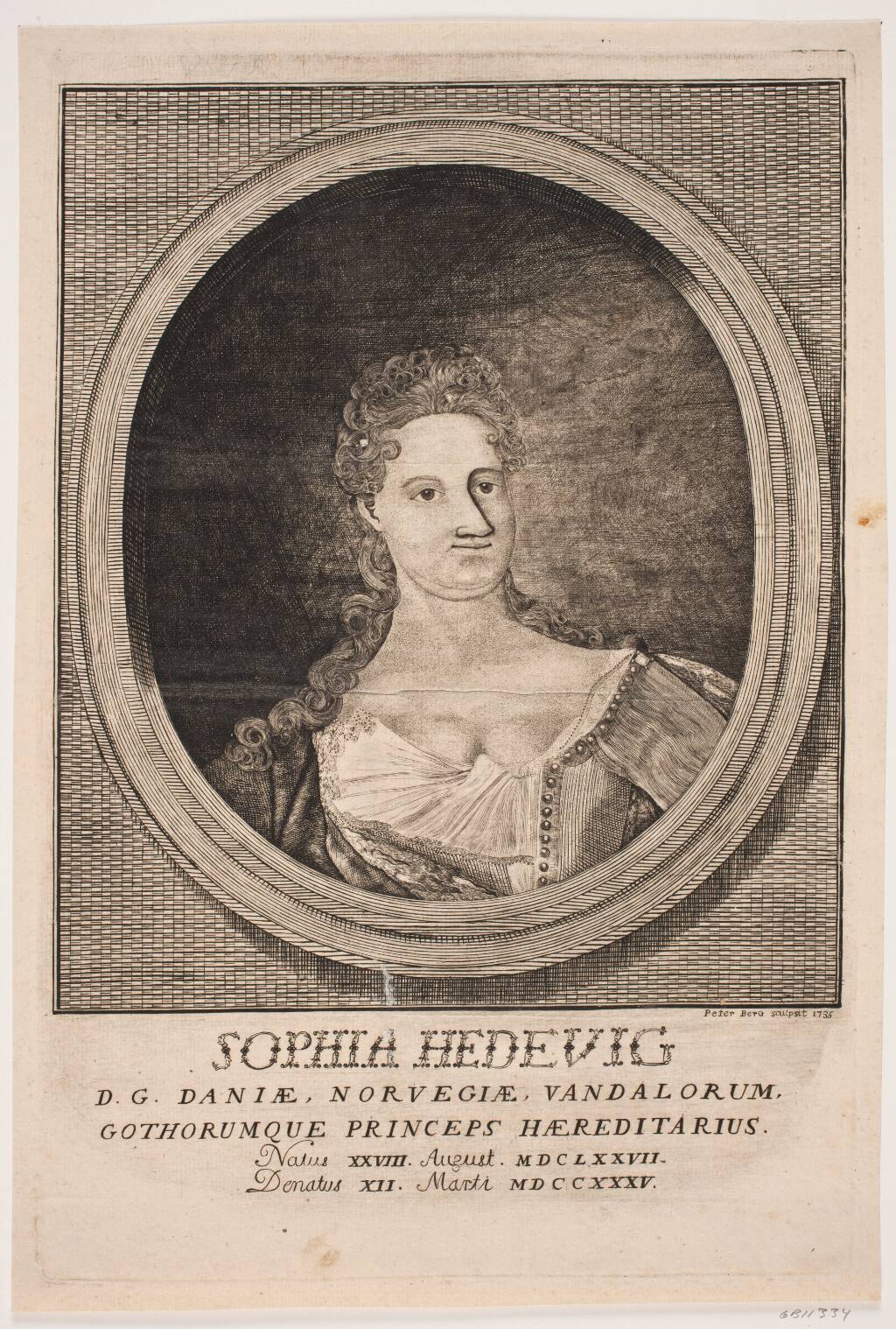 Prinsesse Sophie Hedvig, Peter Berg, 1735