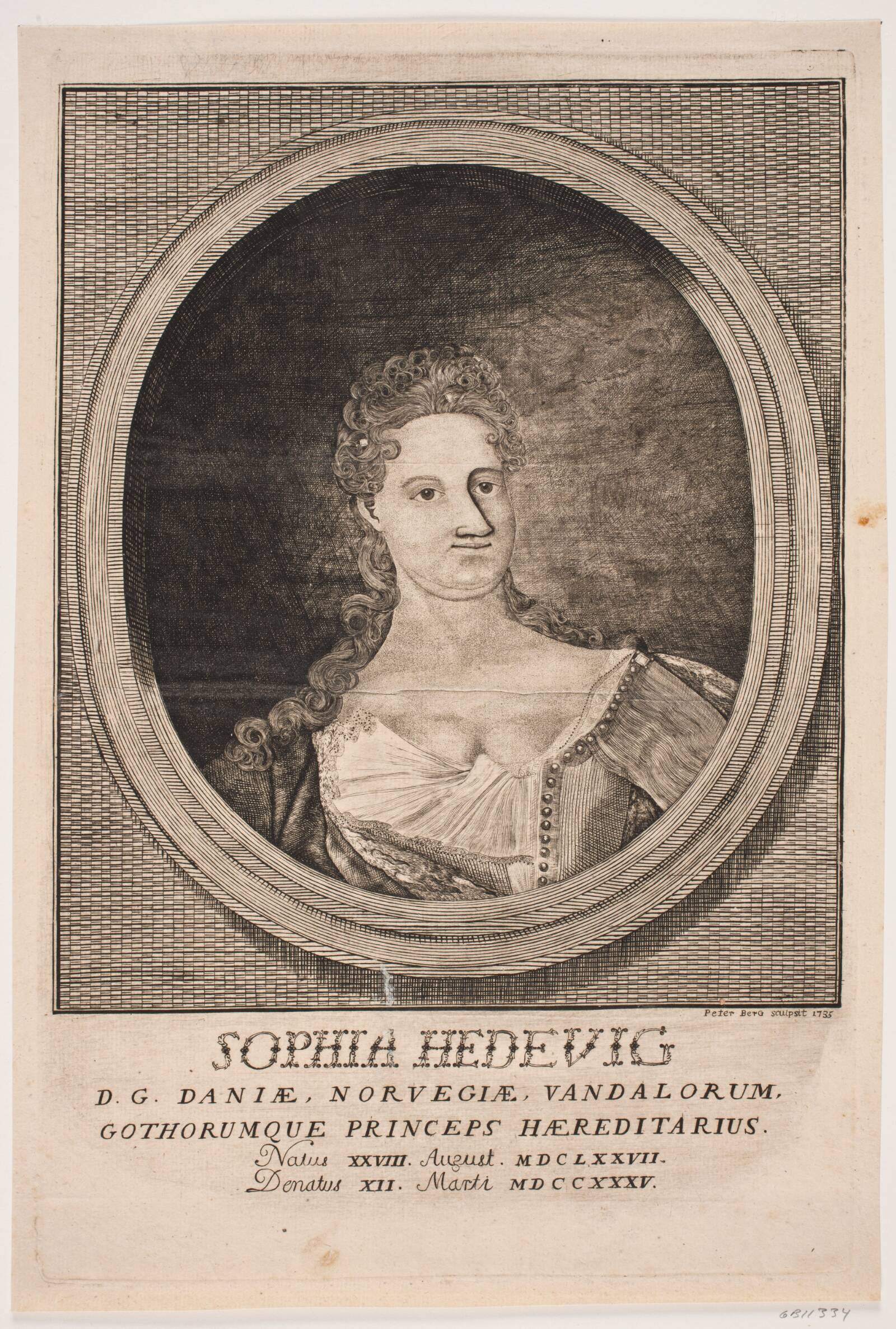 Prinsesse Sophie Hedvig, Peter Berg, 1735