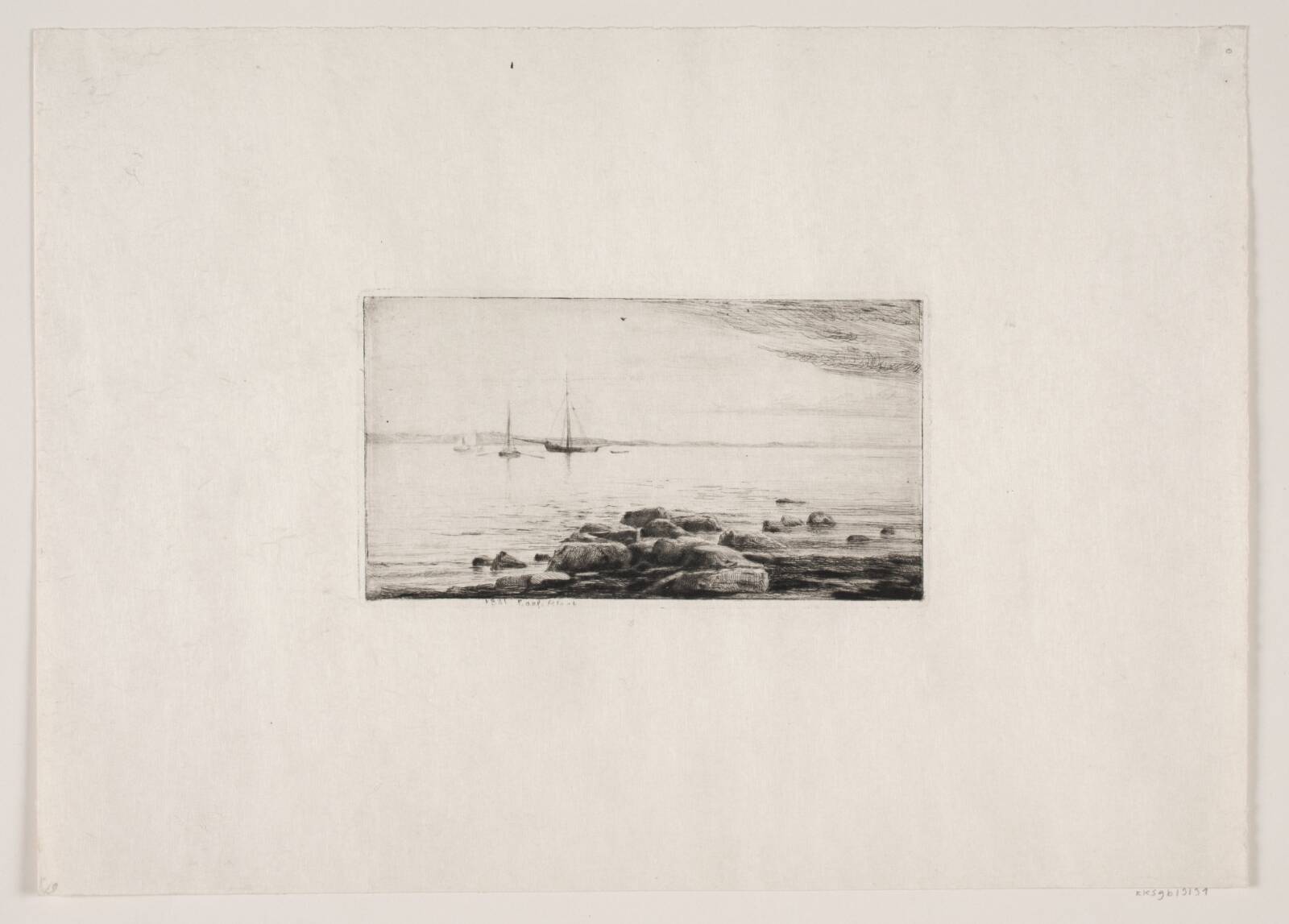 Strandparti ved Hellebæk, Carl Bloch, 1881