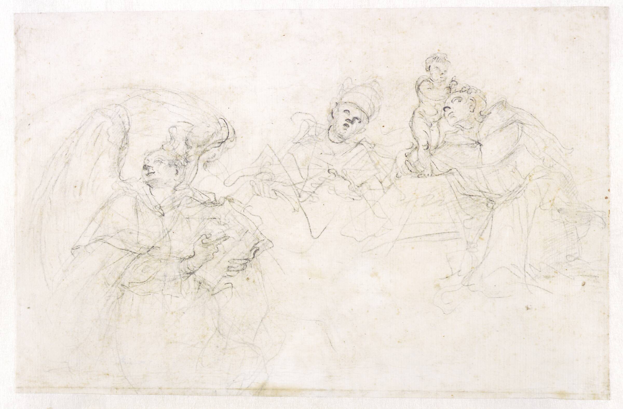 Tre helgener: Vincent Ferrer, en pave og Anton af Padova, Francesco Solimena, 1734-1736