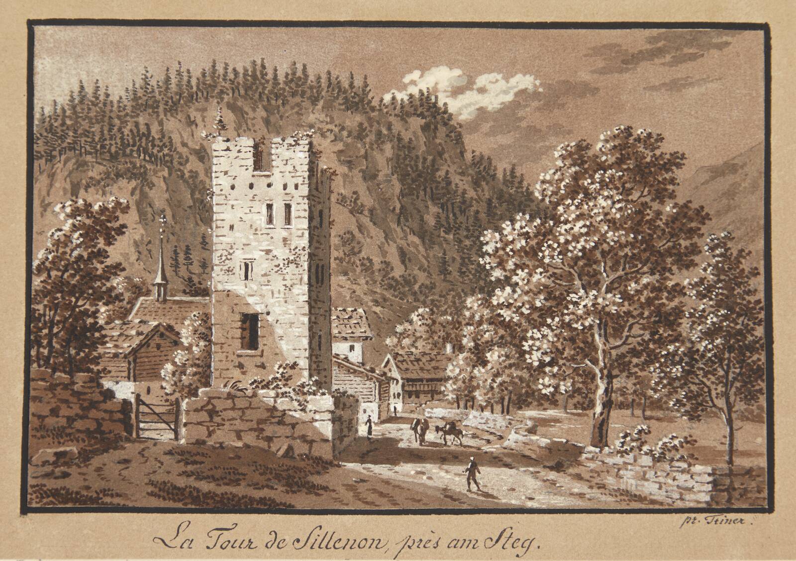 Schweizisk prospekt, Frans Xaver Triner, 1767-1824