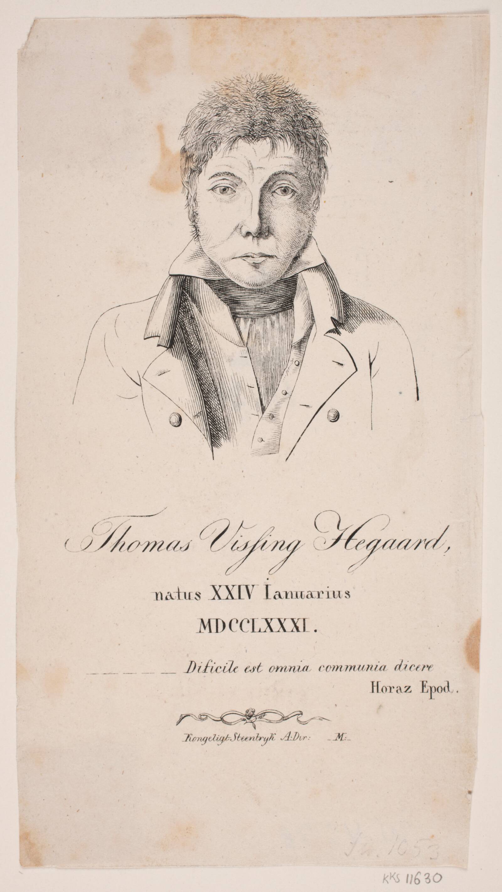 Thomas Vissing Hegaard, Jacob Henrik Mansa, 1824