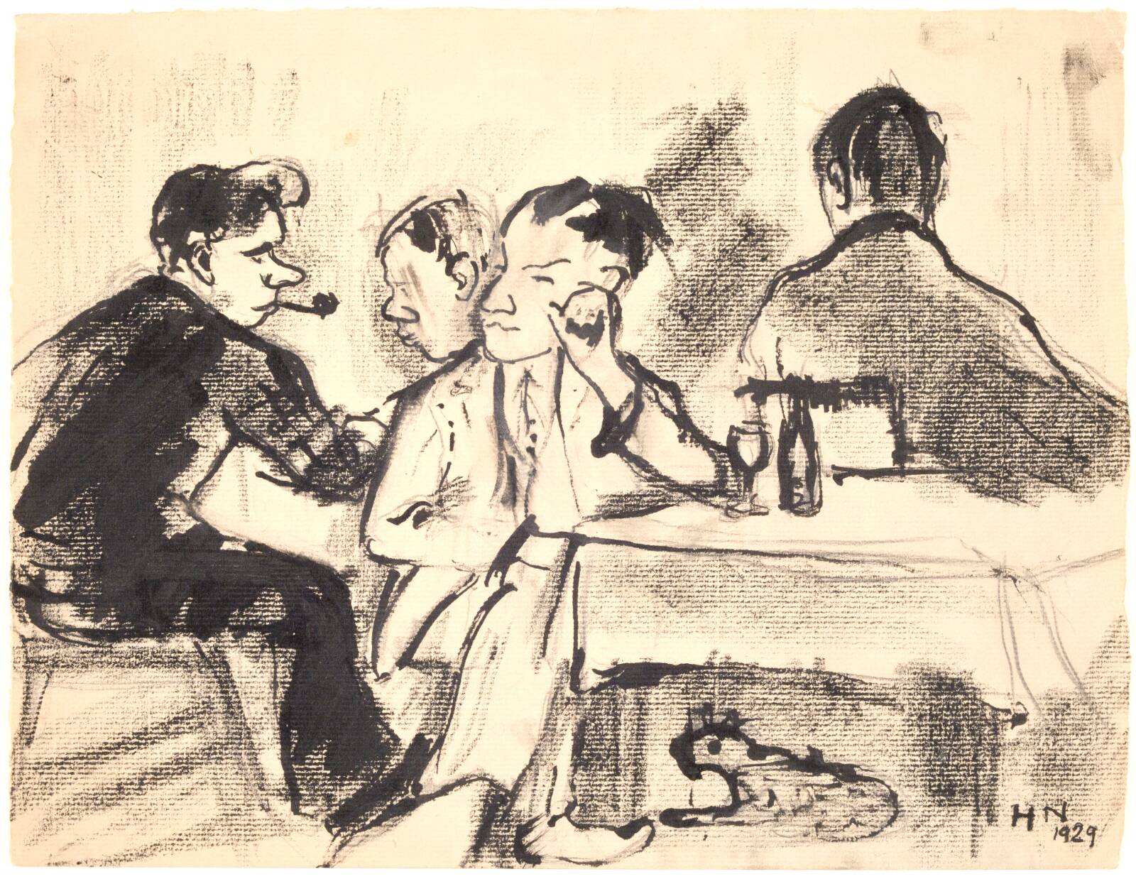 Cafébesøg, Søren Hjorth Nielsen, 1929