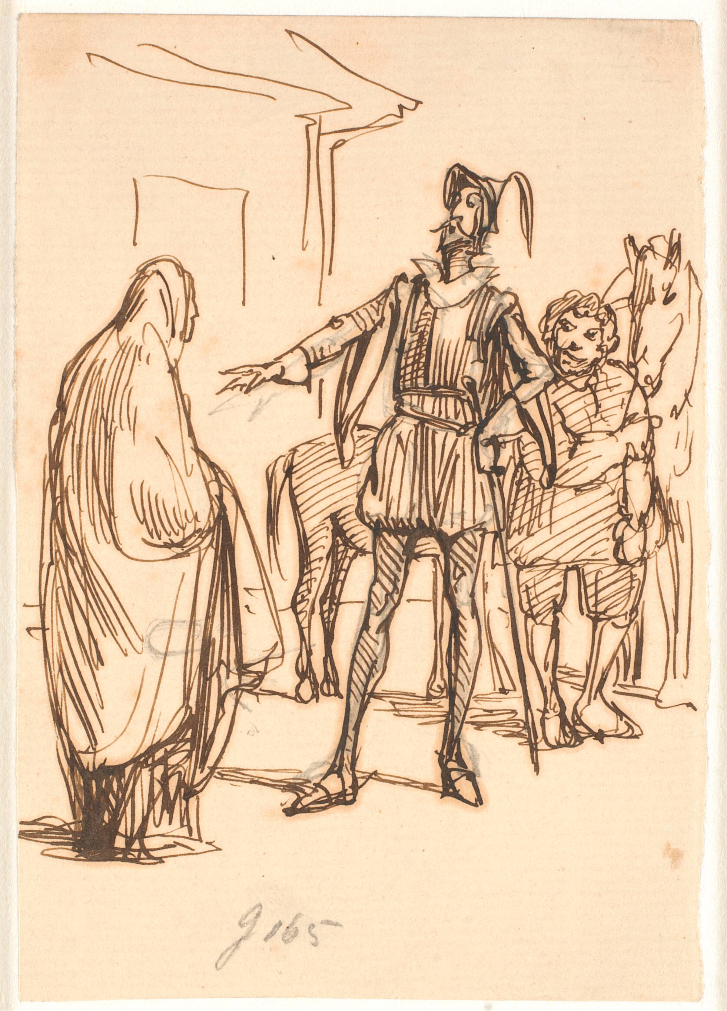 Don Quixote og Dona Roderiguez, Wilhelm Marstrand, 1810-1873
