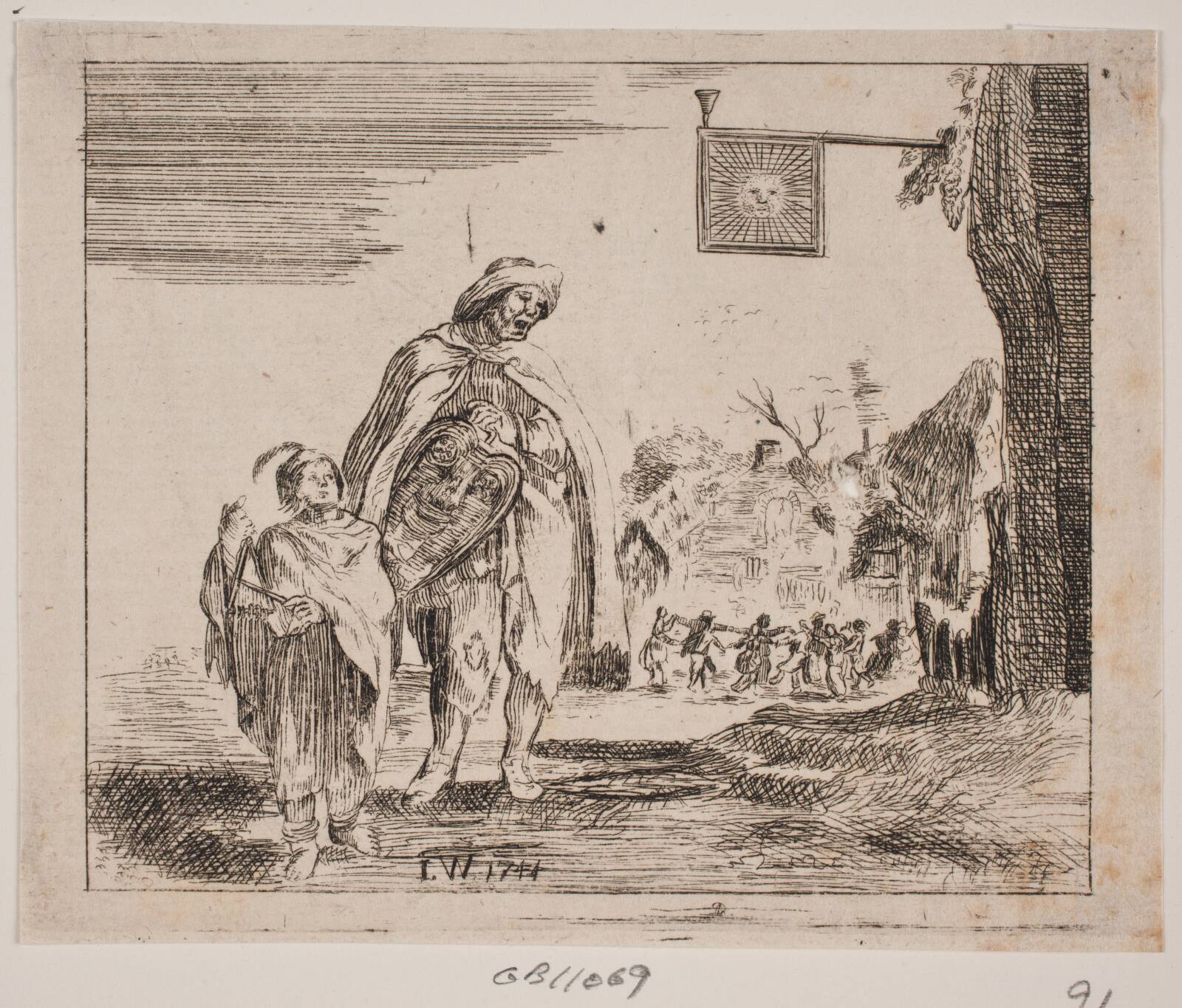 En lirespiller, J.W., 1744
