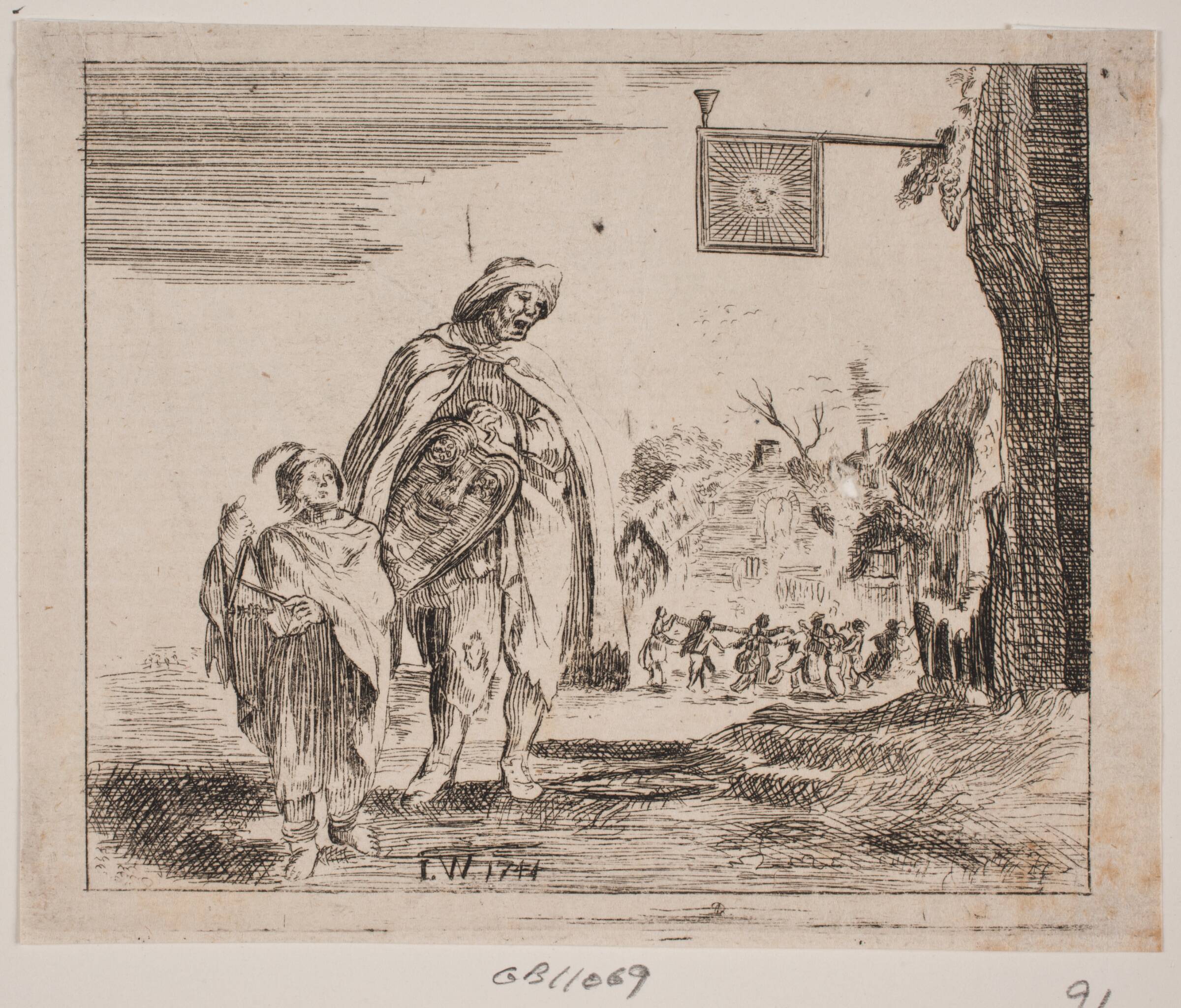 En lirespiller, J.W., 1744