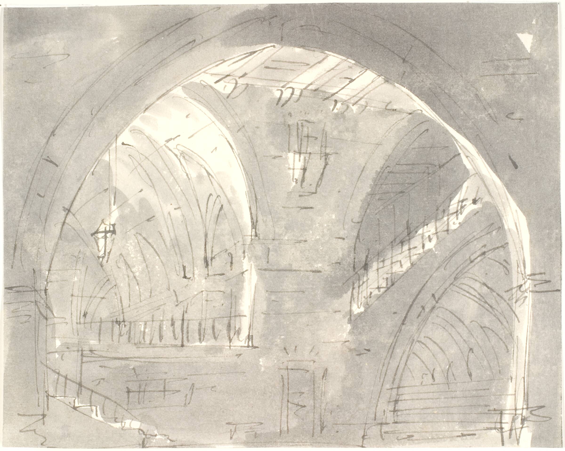 Kælderrum med hvælvinger, Aron Wallick, 1808