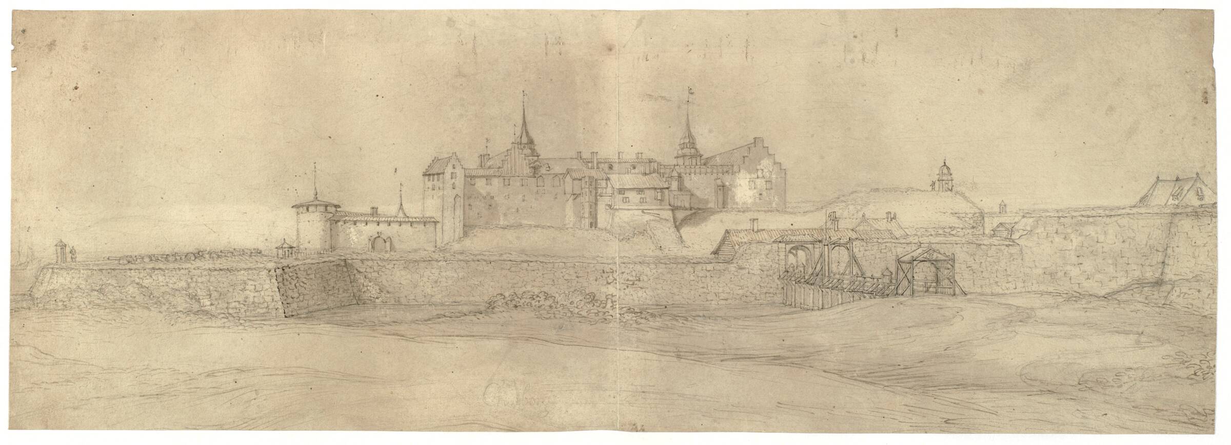 Prospekt af Akershus fæstning ved Oslo, Jacob Koninck II, 1648-1724