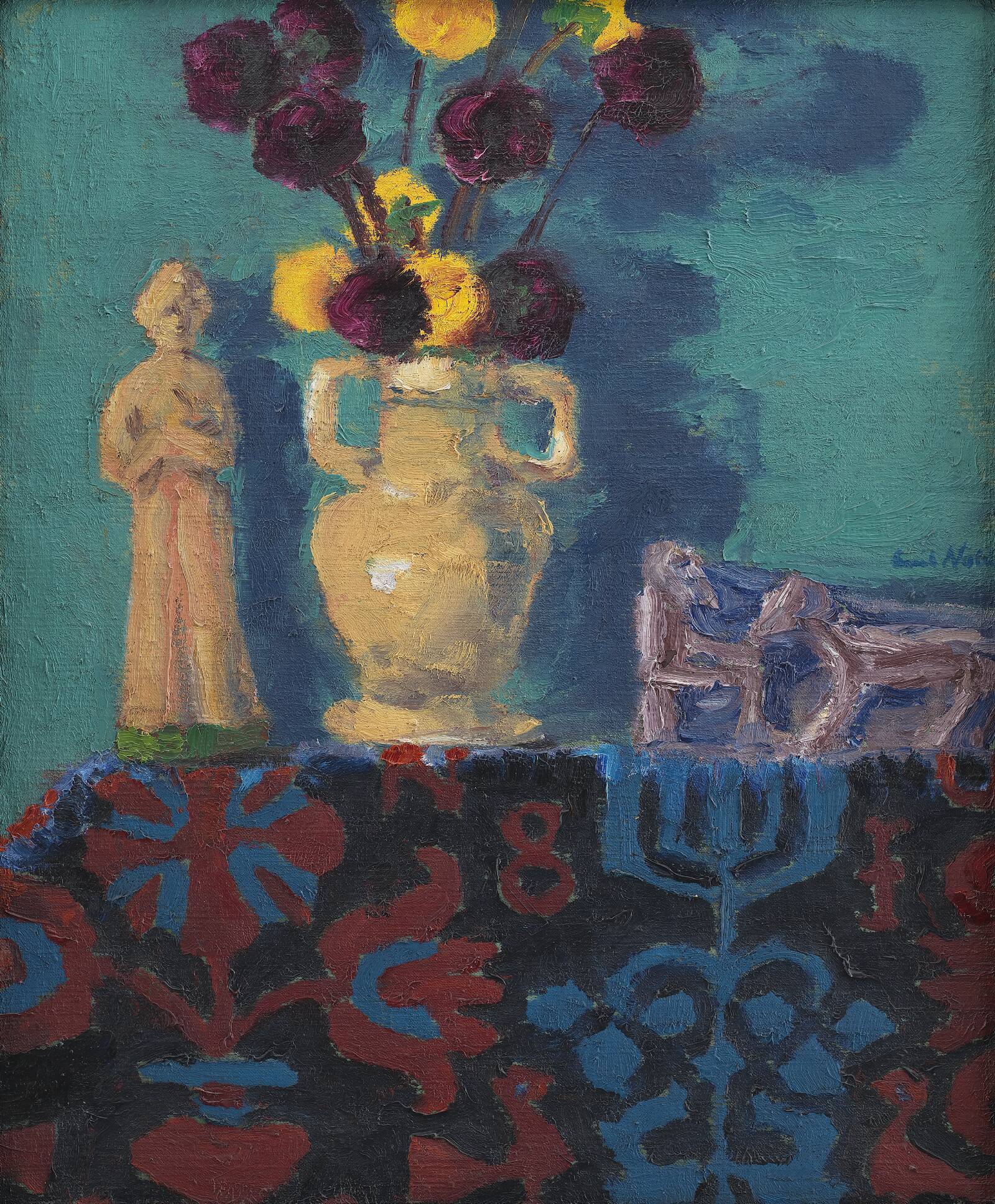 Figurer og georginer, Emil Nolde, 1919
