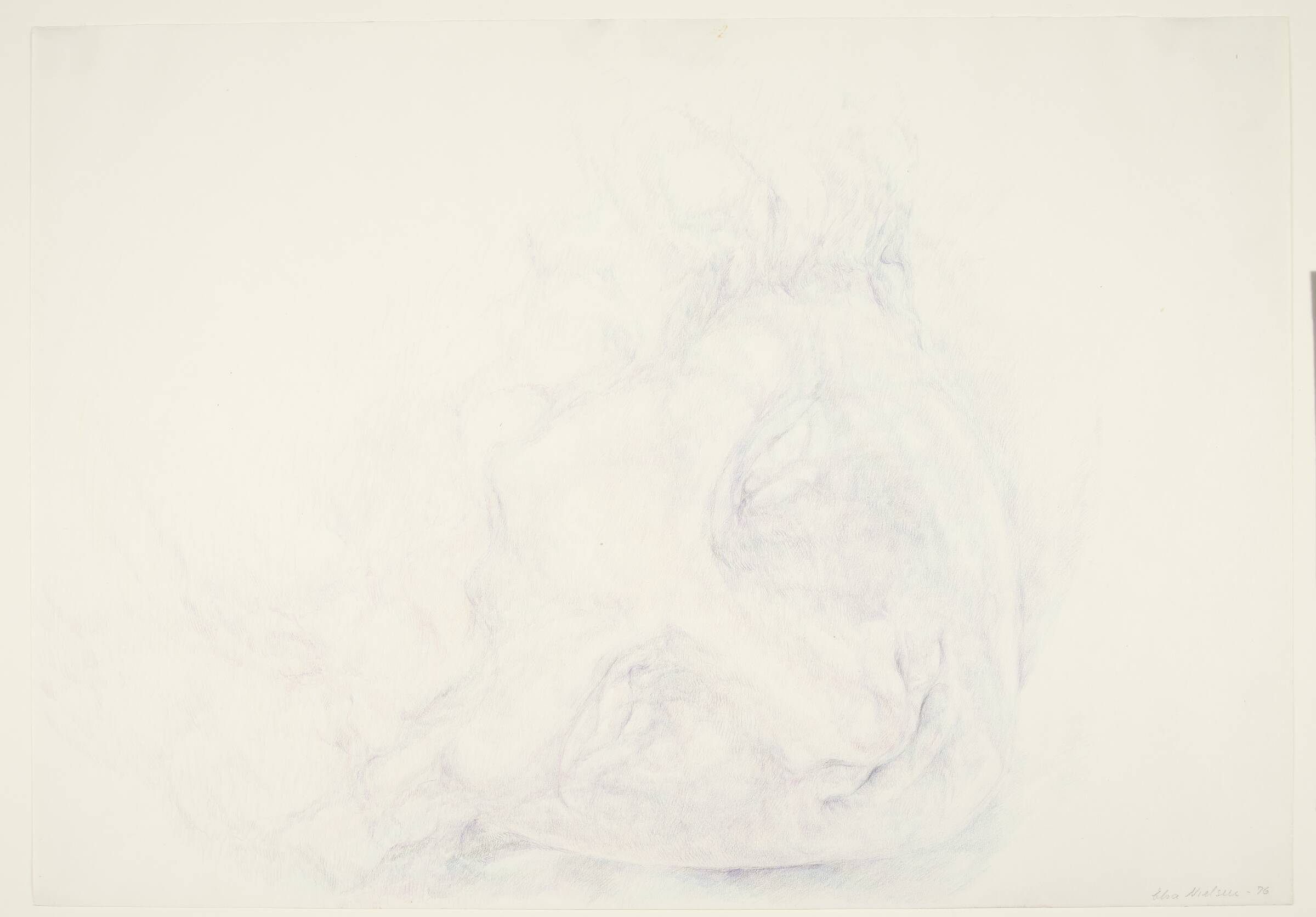 Studie af et liggende antikt hoved, Elsa Nielsen, 1976