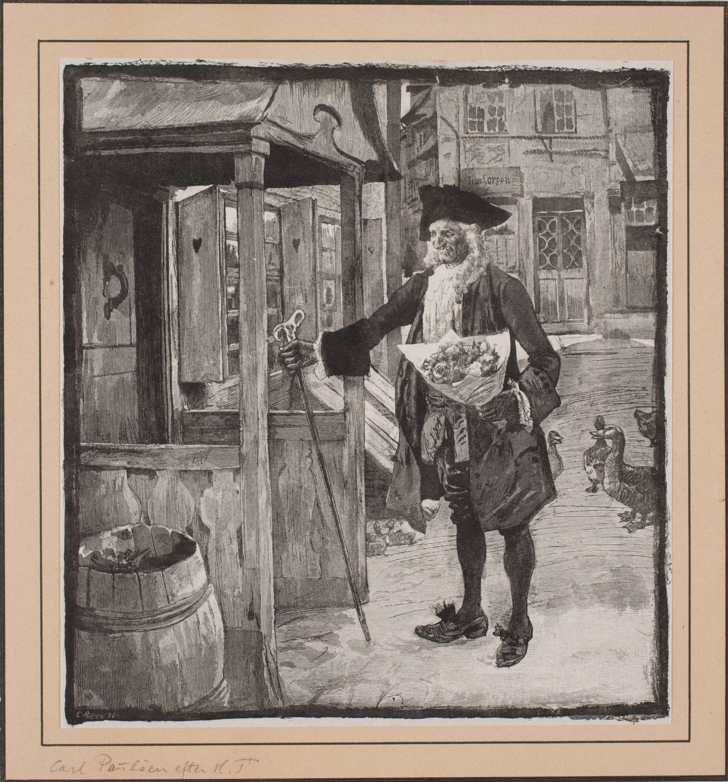 Illustration til "Pernilles korte Frøken-strand", Carl Poulsen, 1855-1935