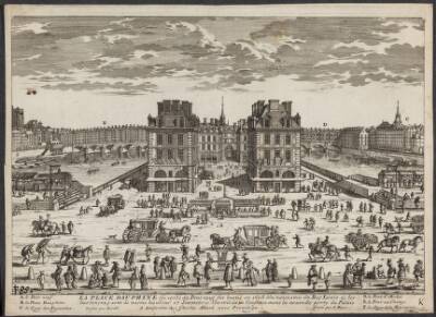 Prospekt af Place Dauphine i Paris i Paris (La Place Dauphine...)
