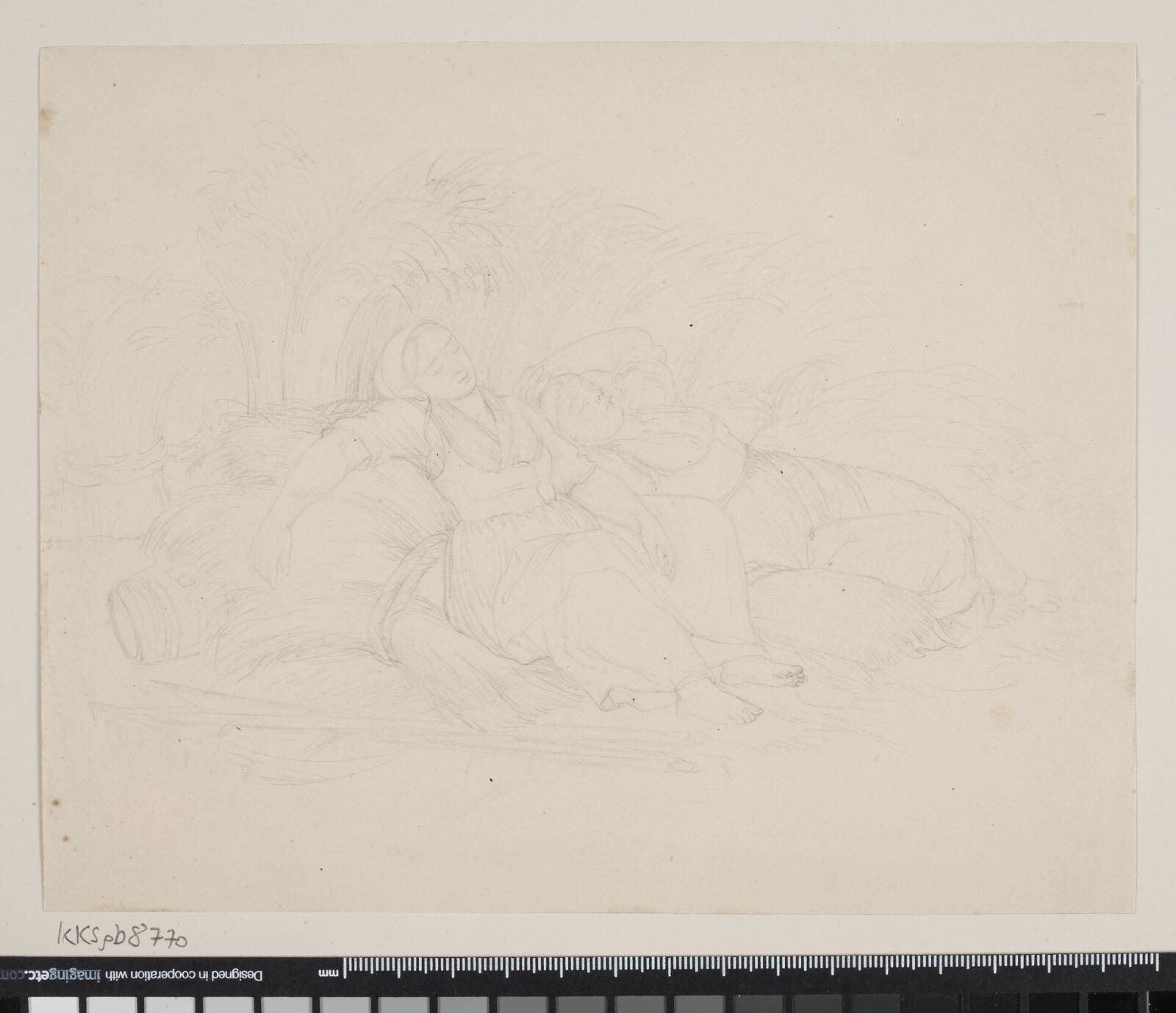 To sovende høstpiger, Elisabeth Jerichau Baumann, 1781-1881