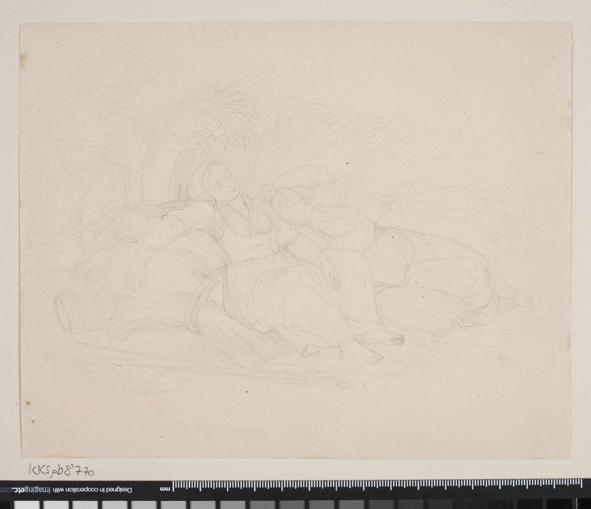 To sovende høstpiger, Elisabeth Jerichau Baumann, 1781-1881