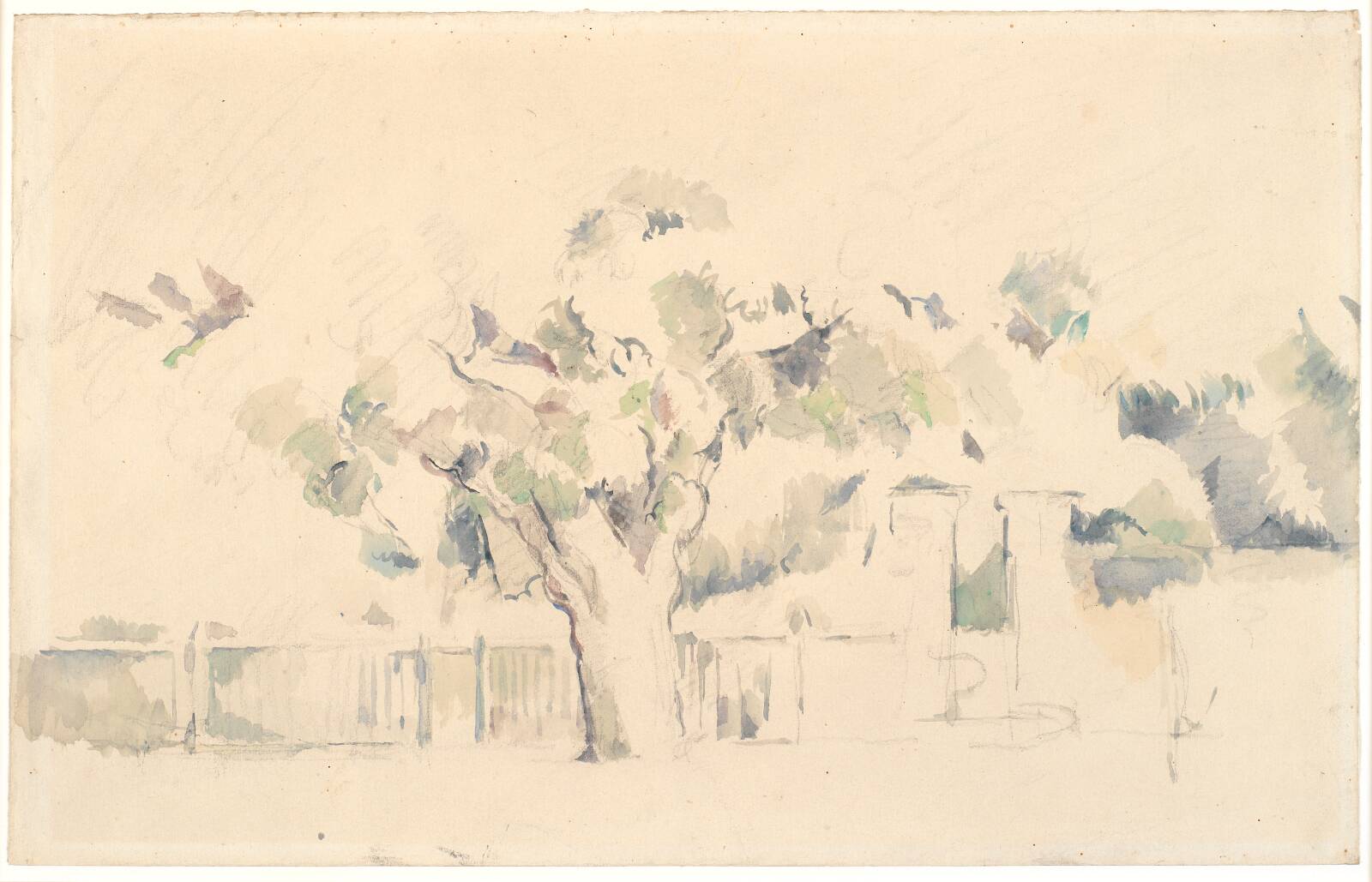 Stakittet, by Paul Cézanne, 1839-1906