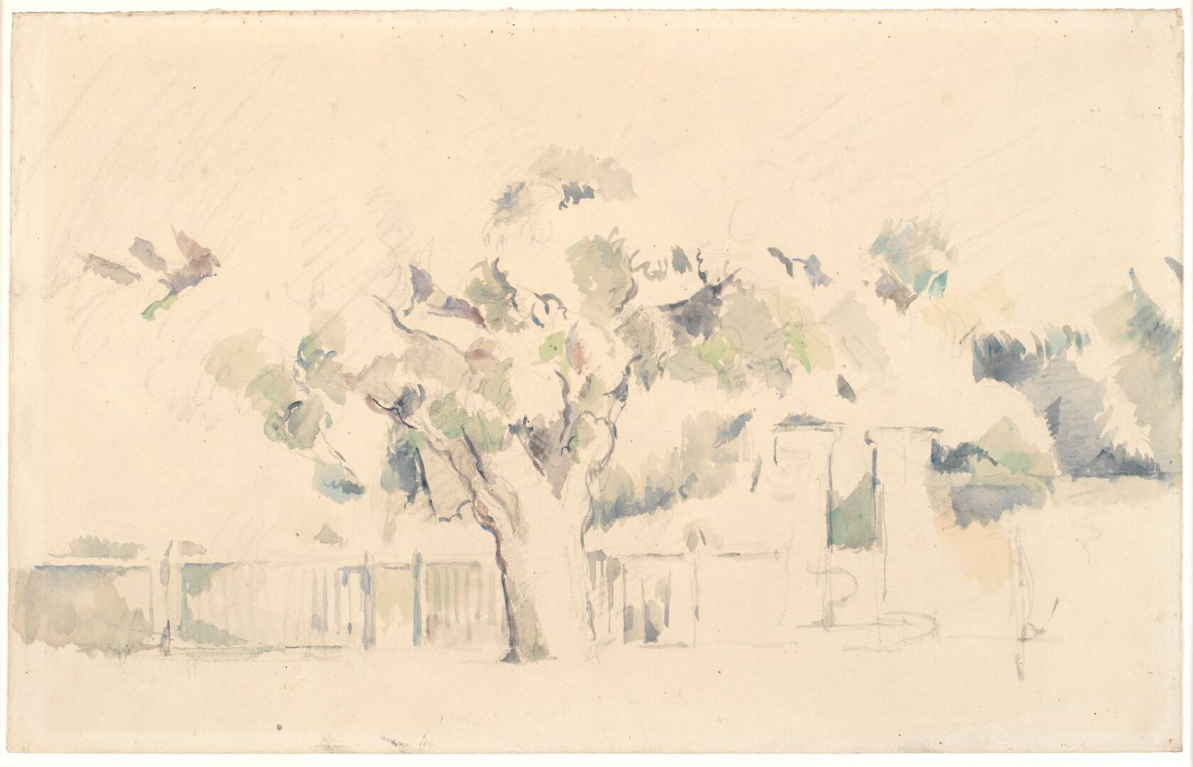 Stakittet, by Paul Cézanne, 1839-1906