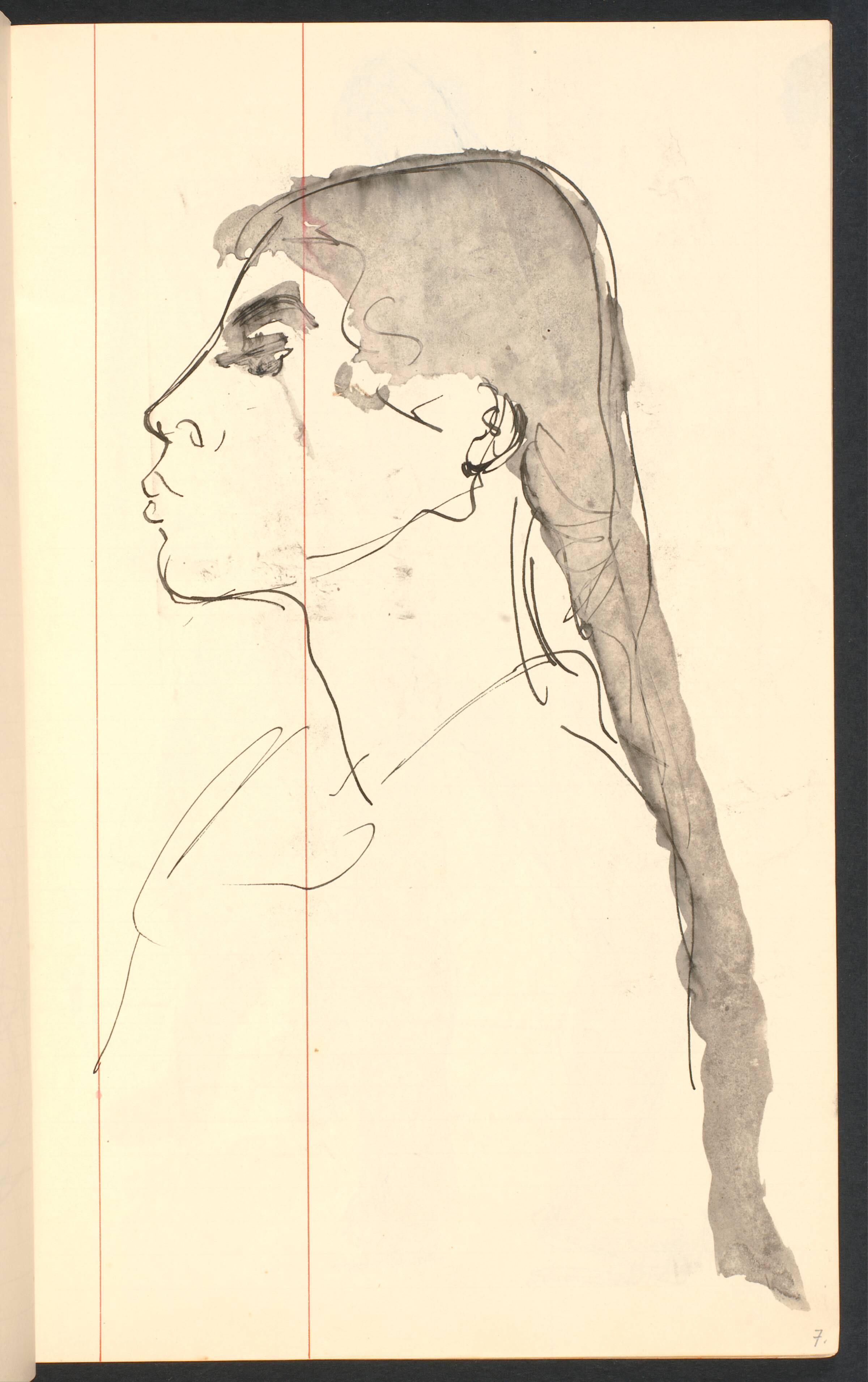 Profilportræt af modellen, Gottfred Eickhoff, 1955