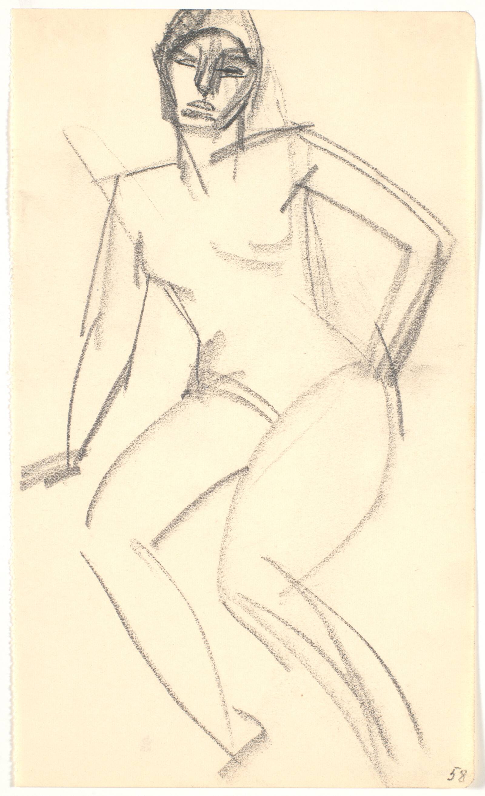 Siddende model, Isakson, Karl, 1914-1915