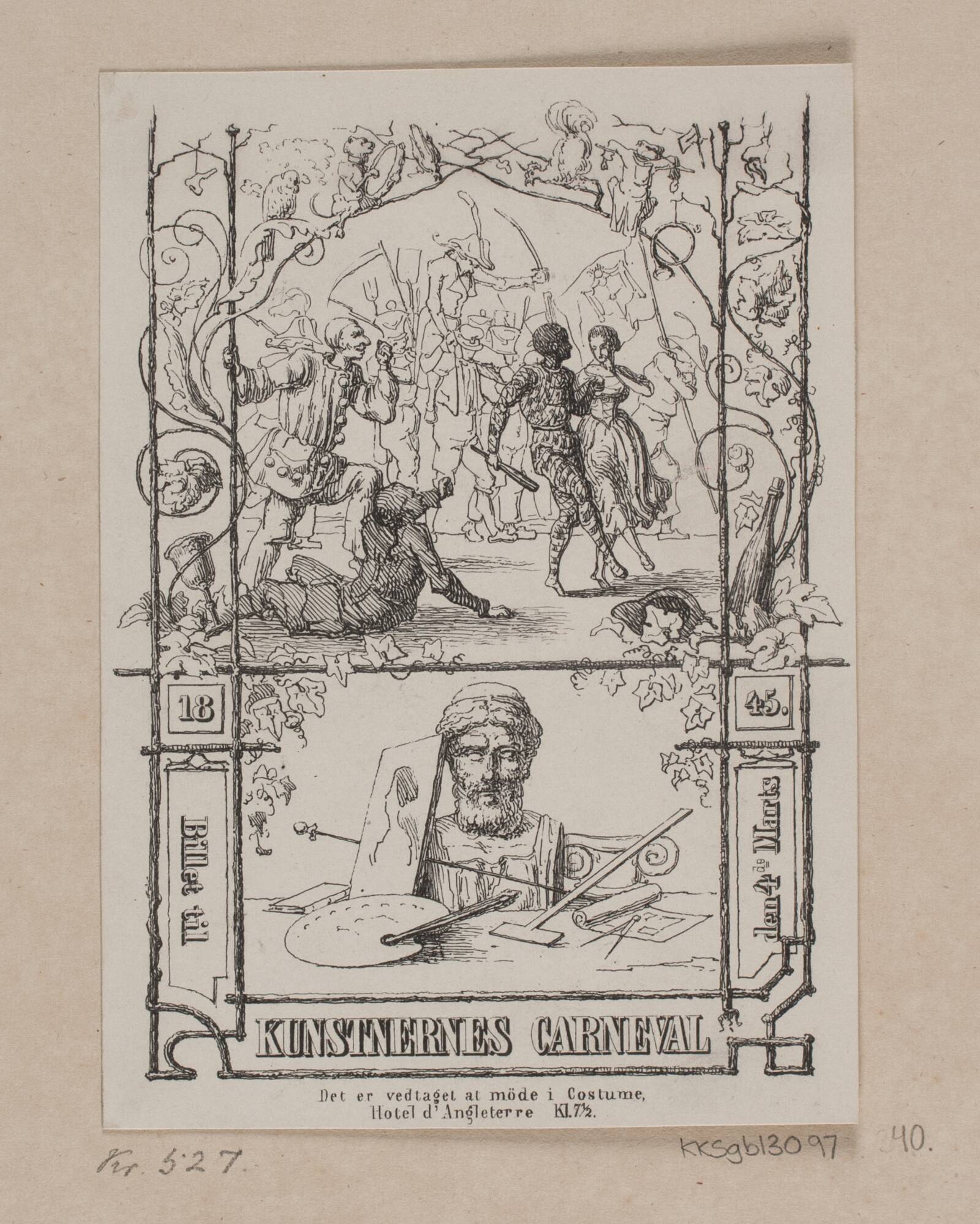 Kunstnernes Karneval 1845, Joel Ballin, 1845